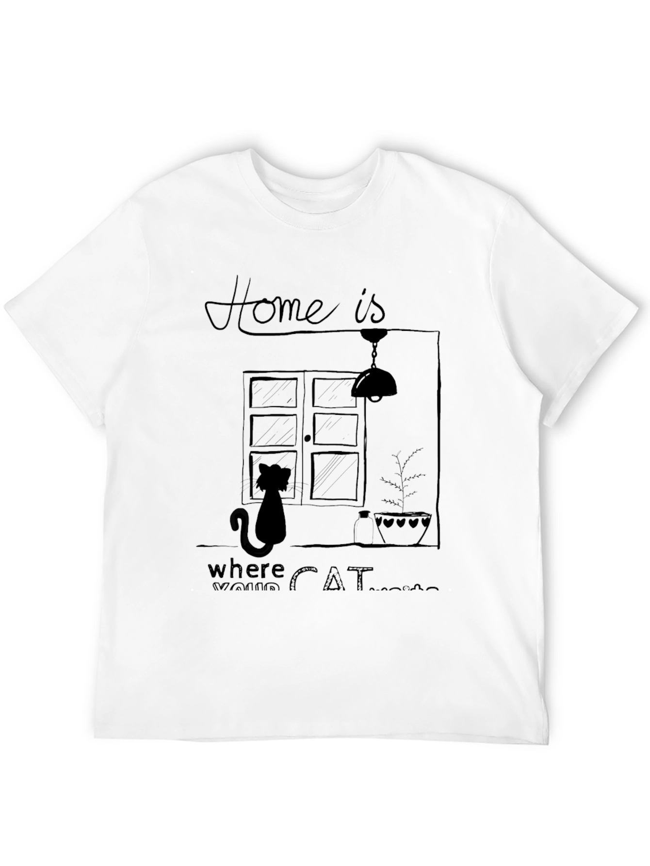 Home is Where Your Cat Waits T-Shirt