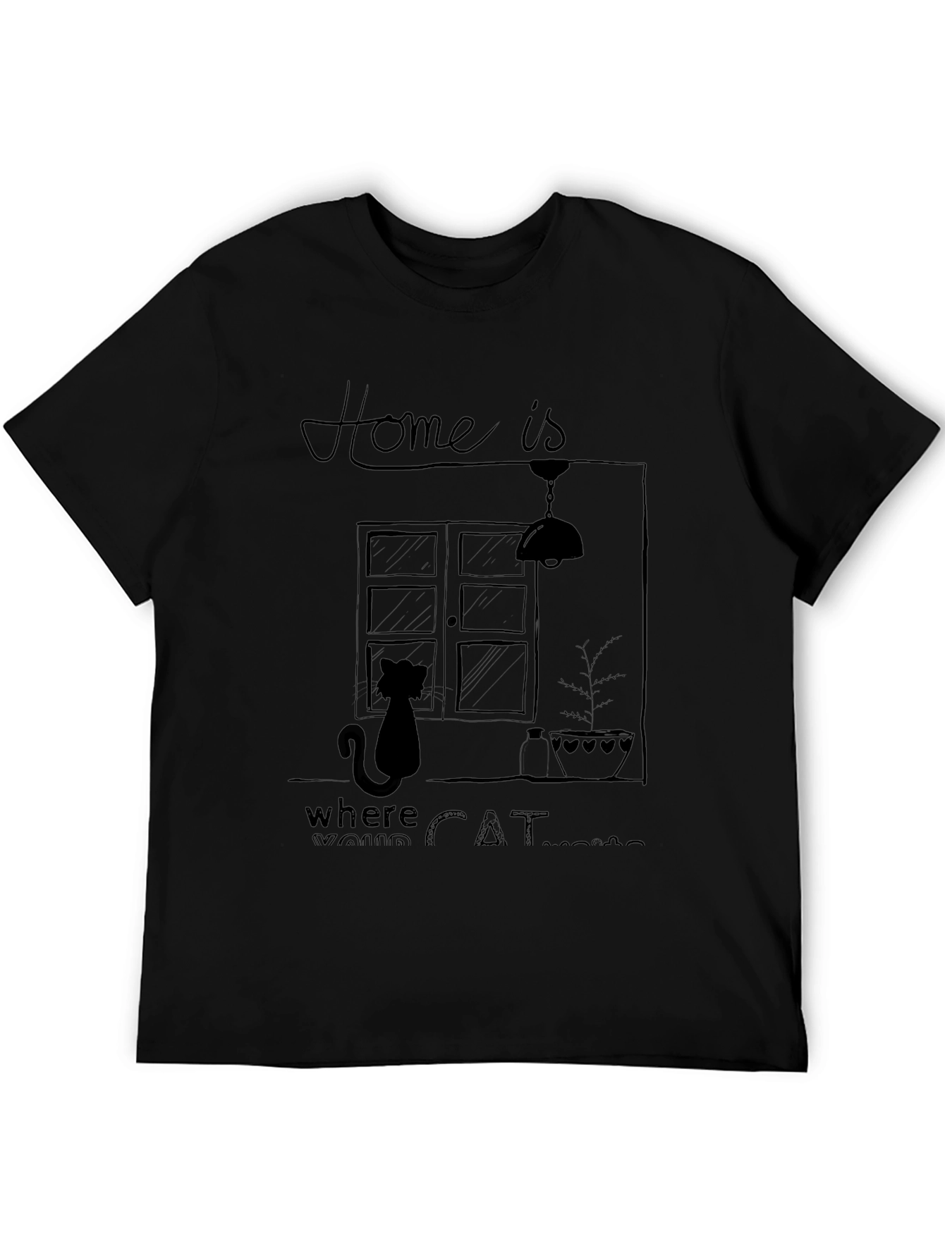 Home is Where Your Cat Waits T-Shirt