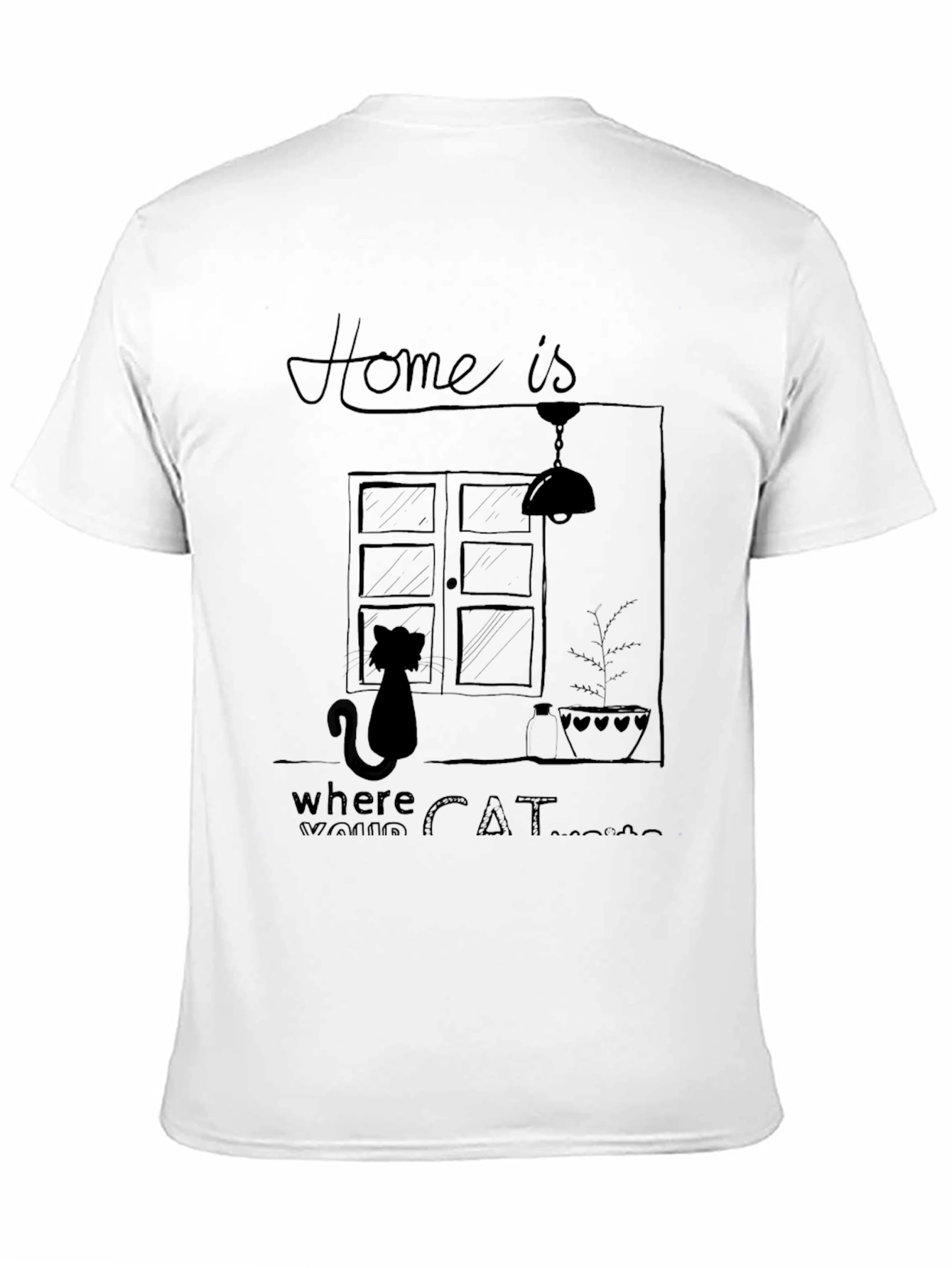 Home is Where Your Cat Waits T-Shirt