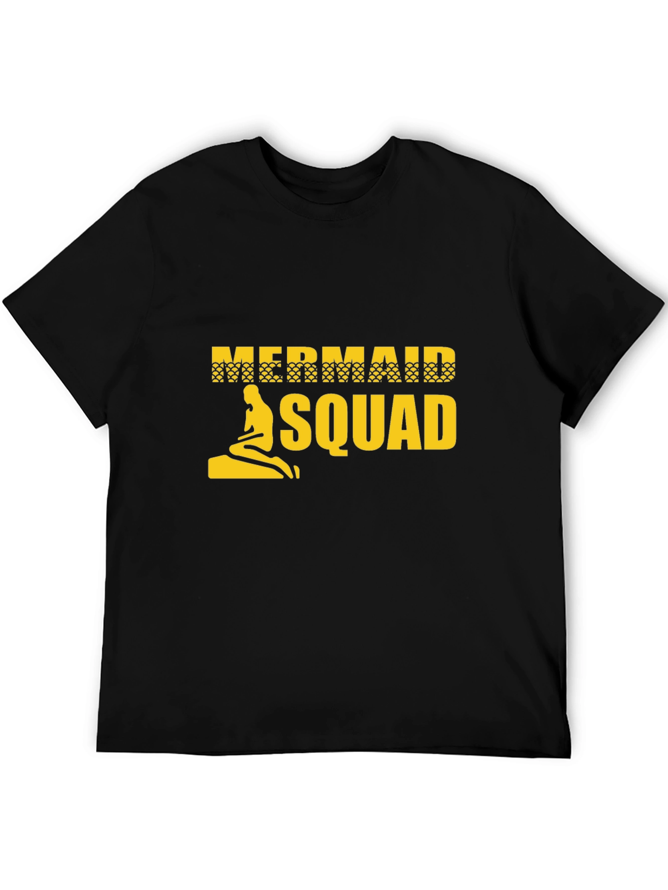 Mermaid Squad Graphic Tee - Black Cotton T-Shirt