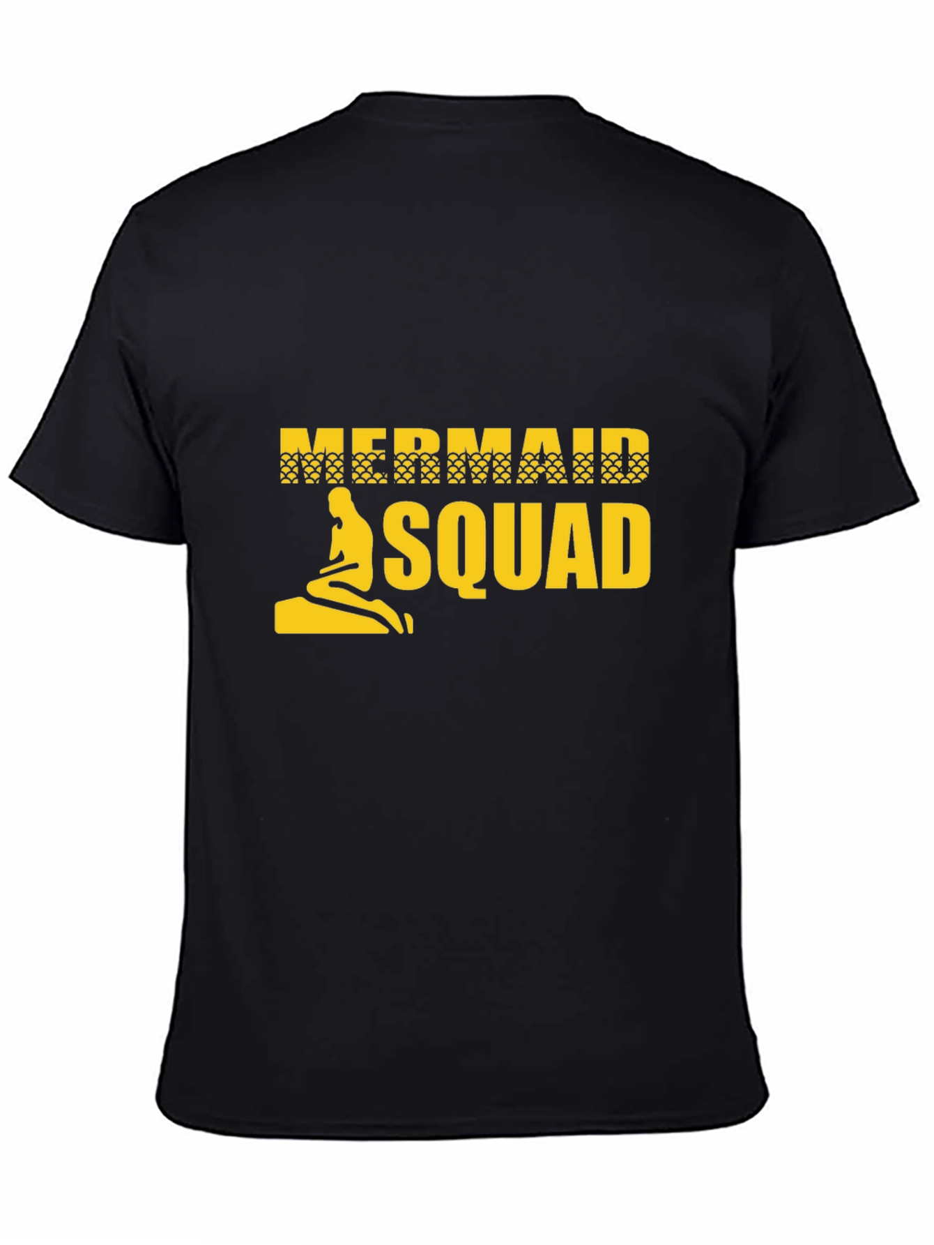 Mermaid Squad Graphic Tee - Black Cotton T-Shirt