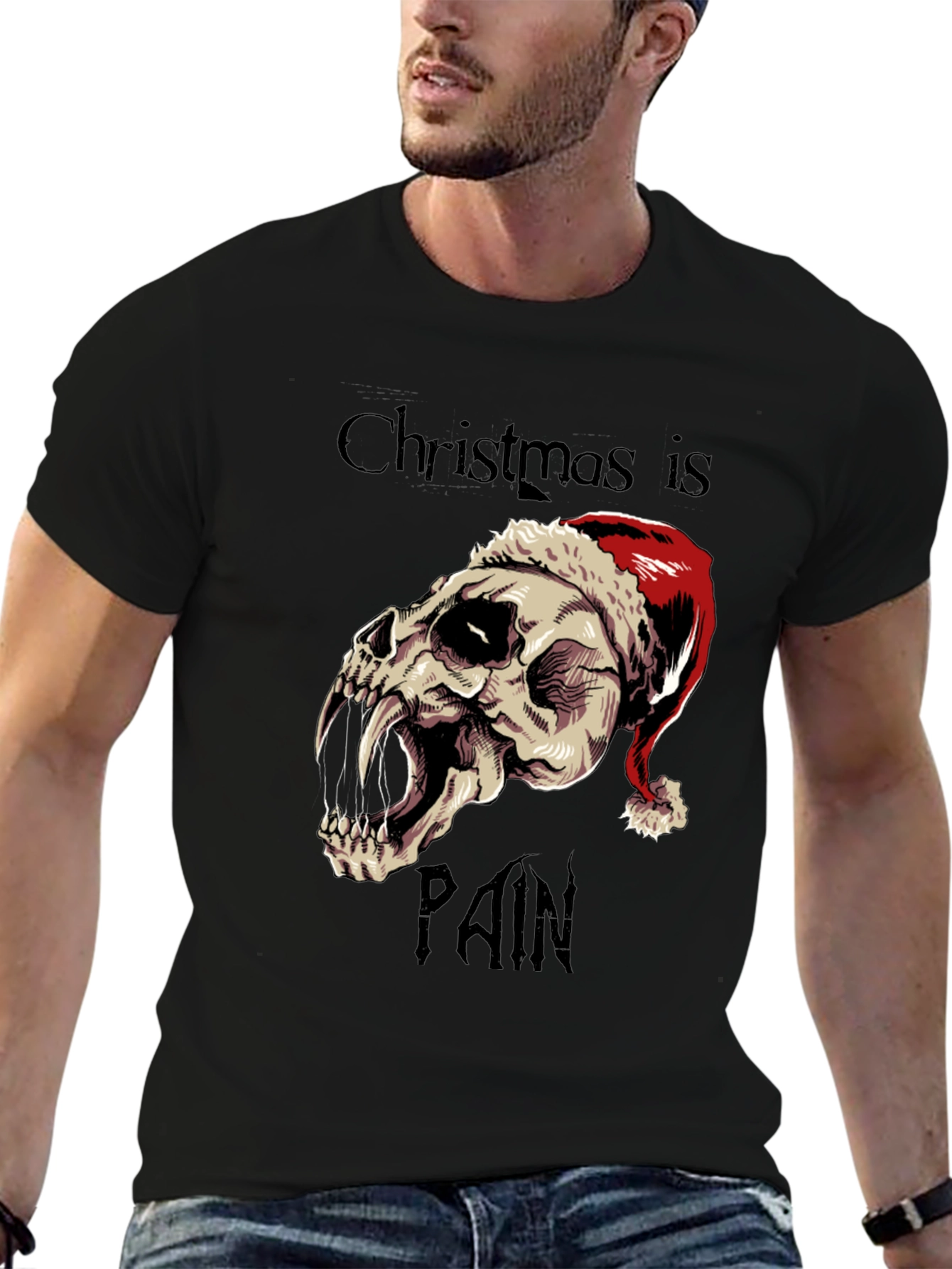 Christmas is Pain Skull T-Shirt