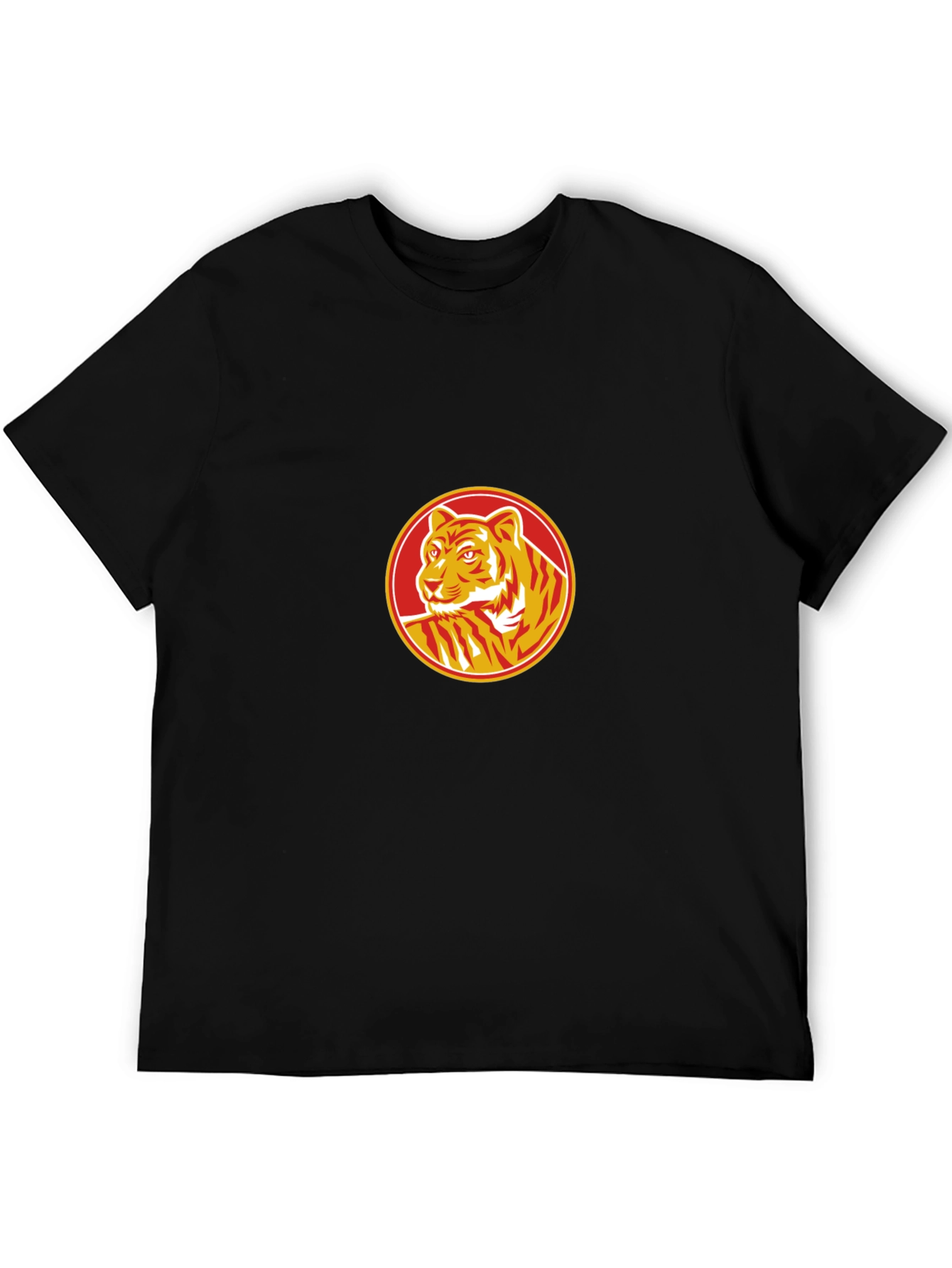 Tiger Circle Graphic Black T-Shirt