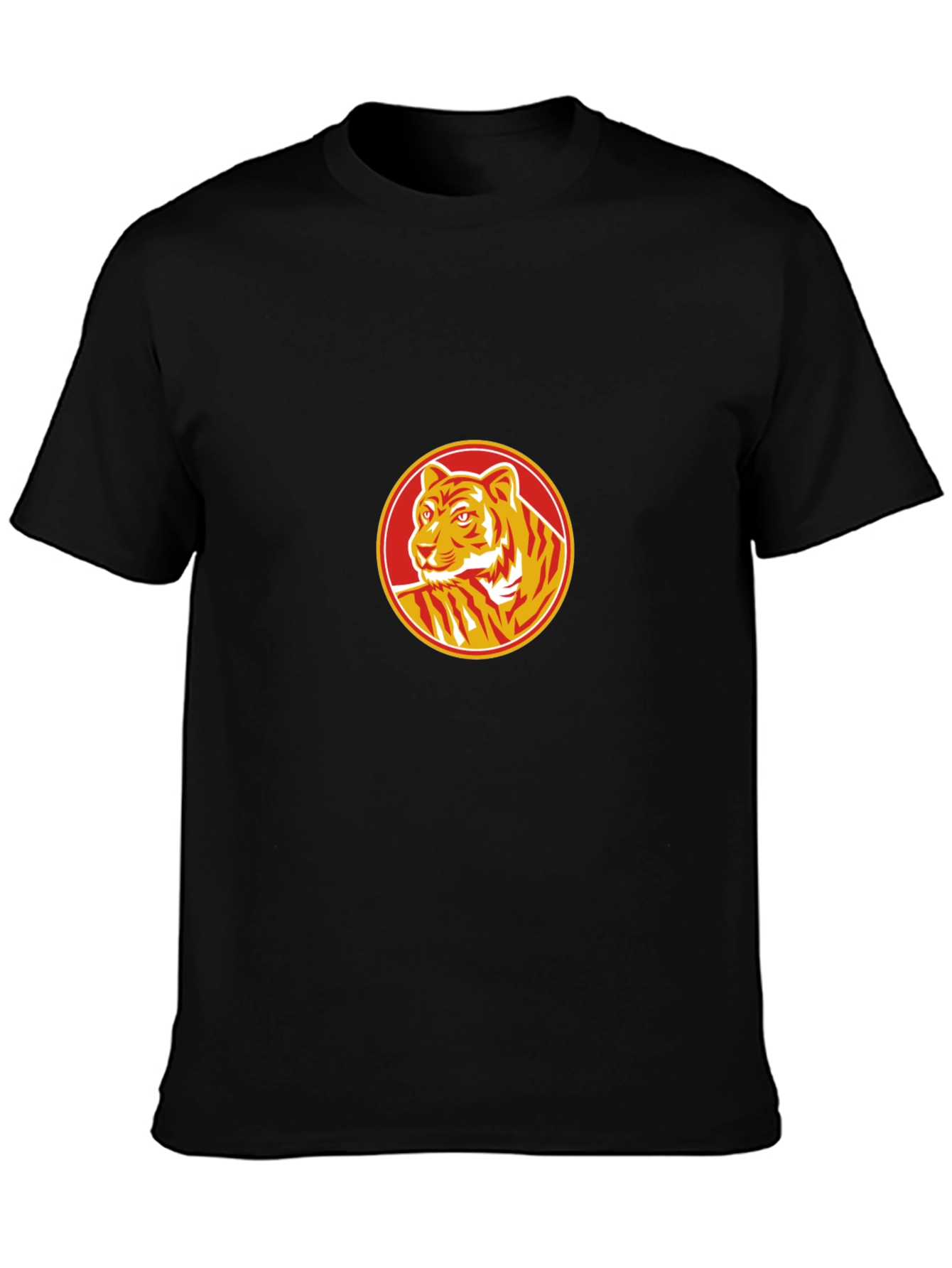 Tiger Circle Graphic Black T-Shirt