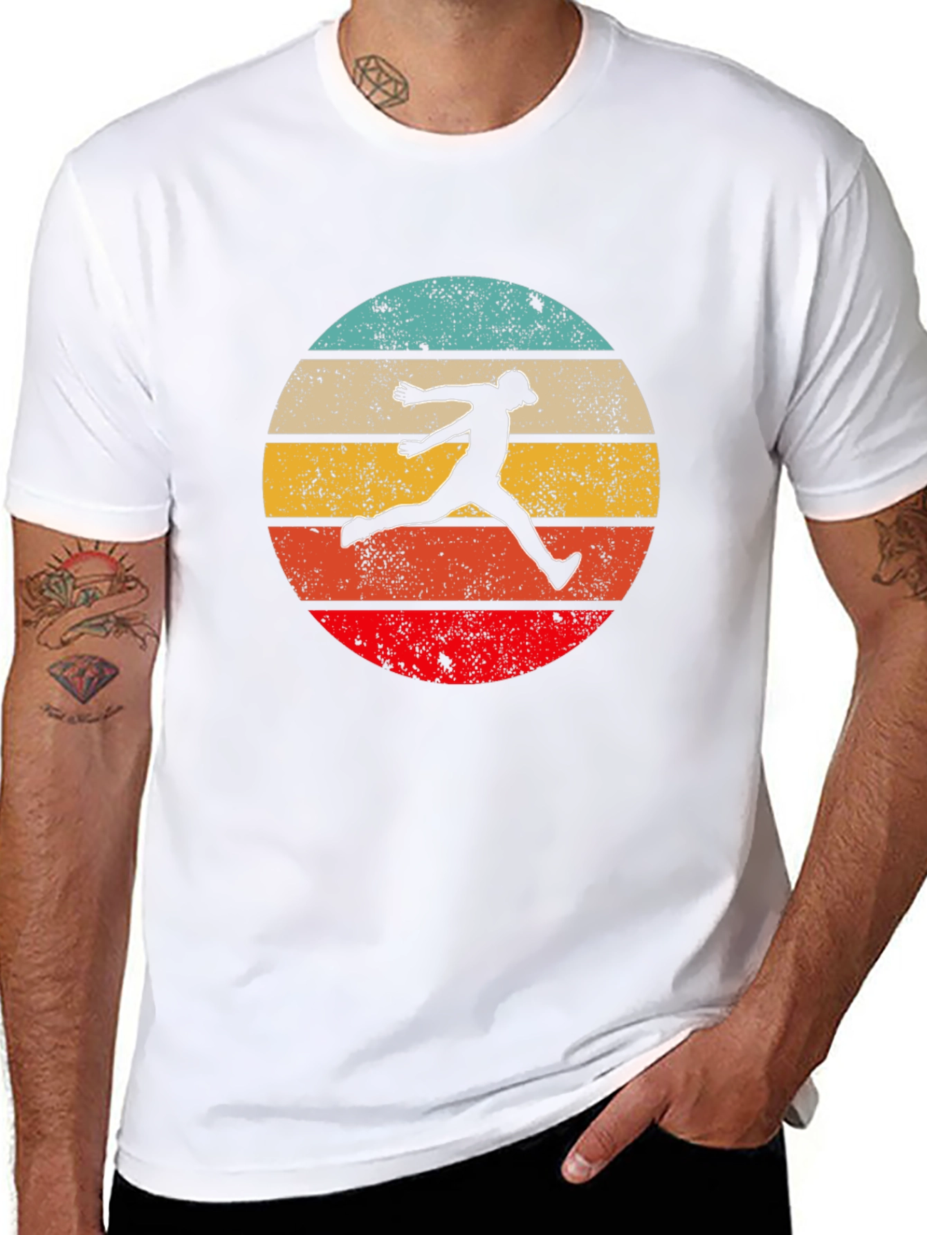 Retro Disc Golf Silhouette Graphic Tee