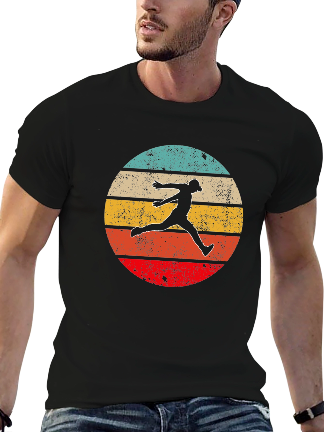 Retro Disc Golf Silhouette Graphic Tee