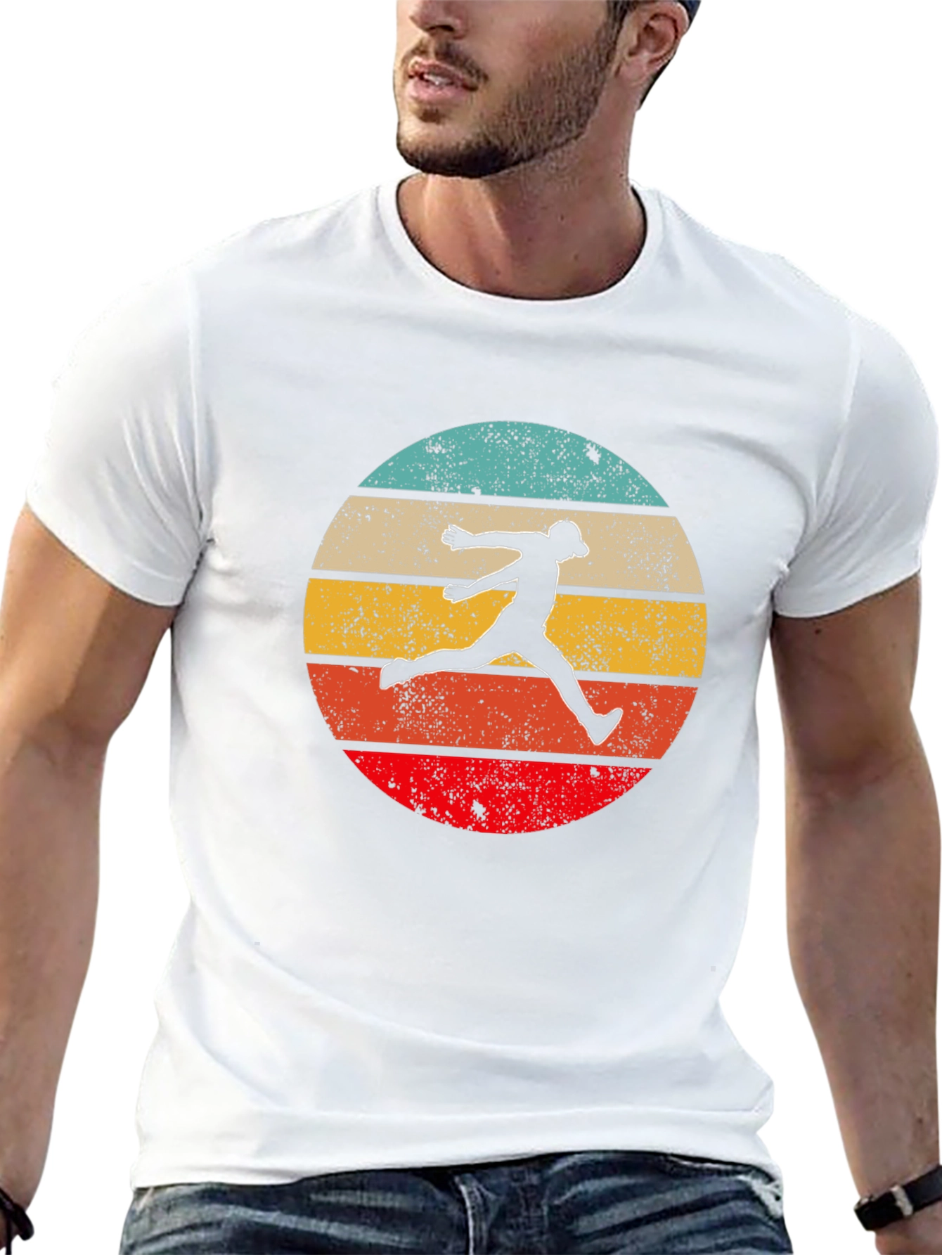 Retro Disc Golf Silhouette Graphic Tee