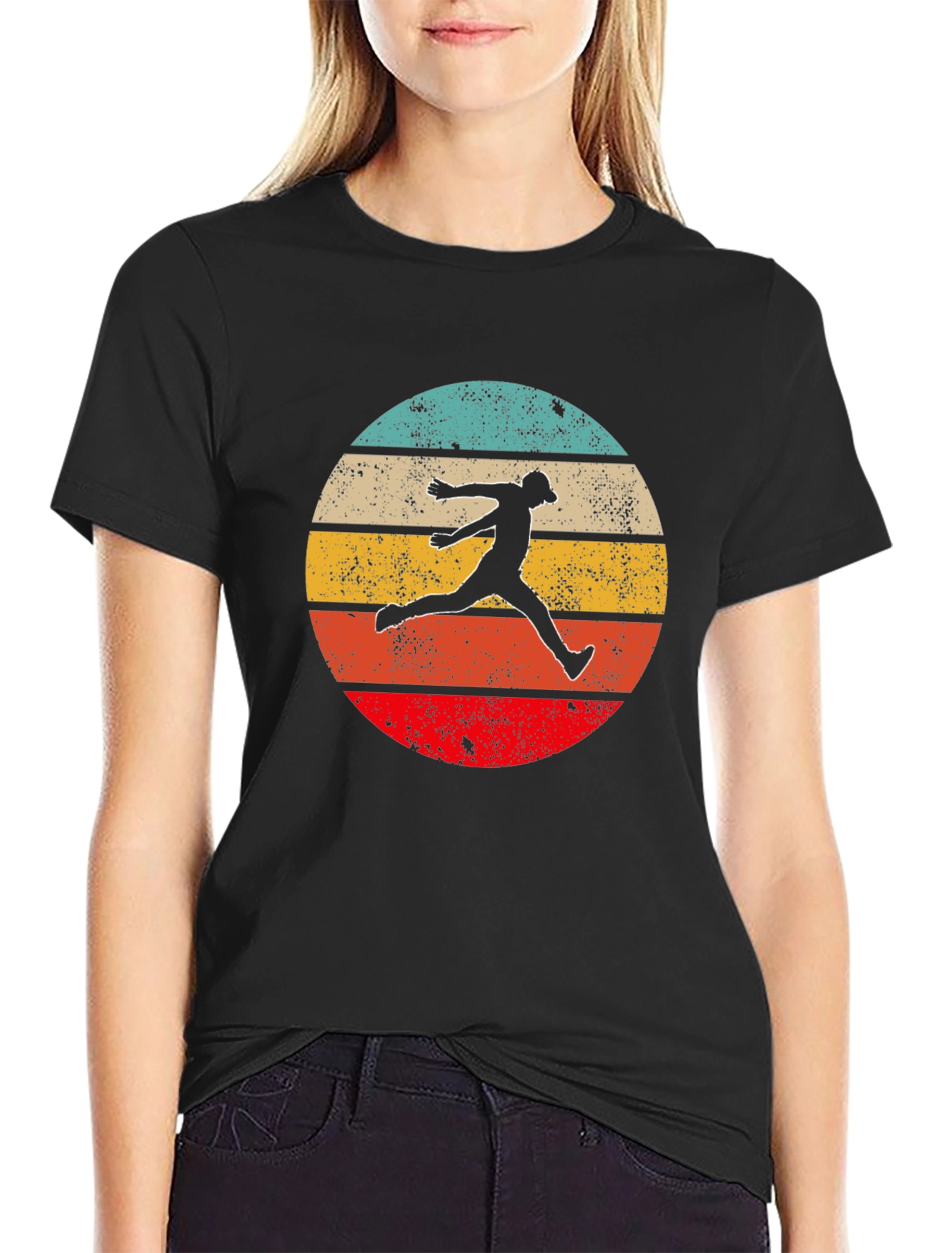 Retro Disc Golf Silhouette Graphic Tee