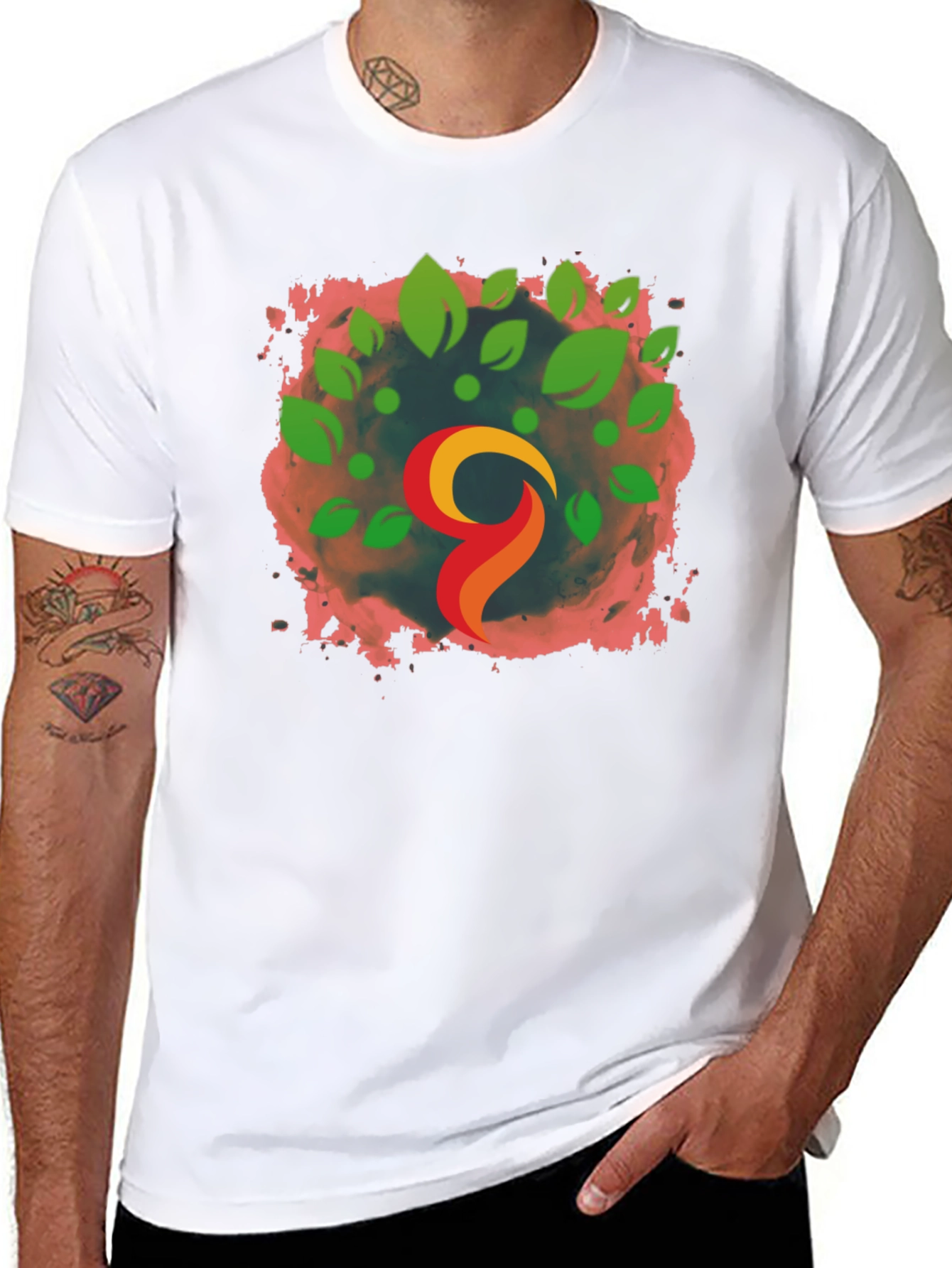 Natures Flame Black Tee - Artistic Comfort
