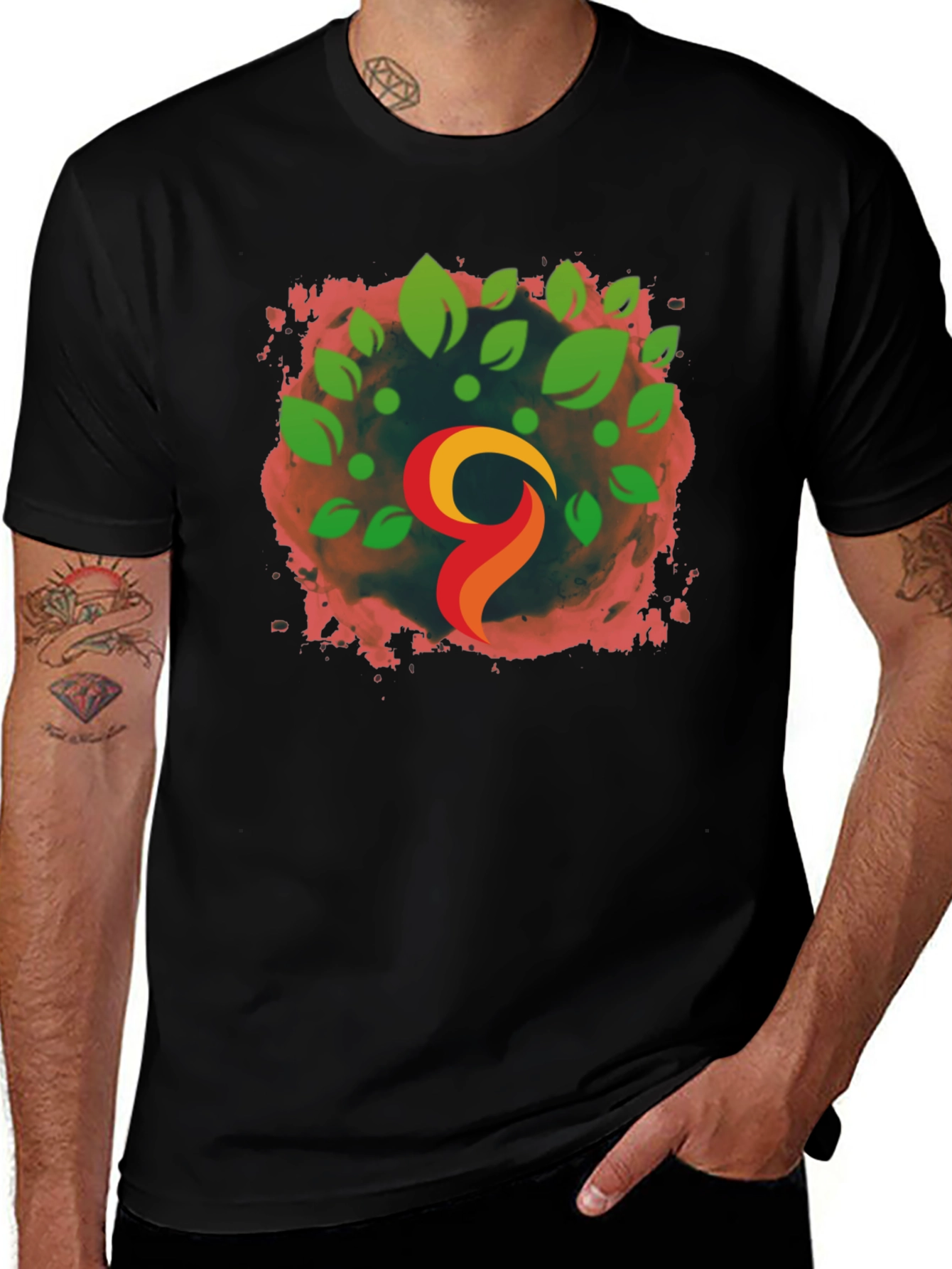 Natures Flame Black Tee - Artistic Comfort