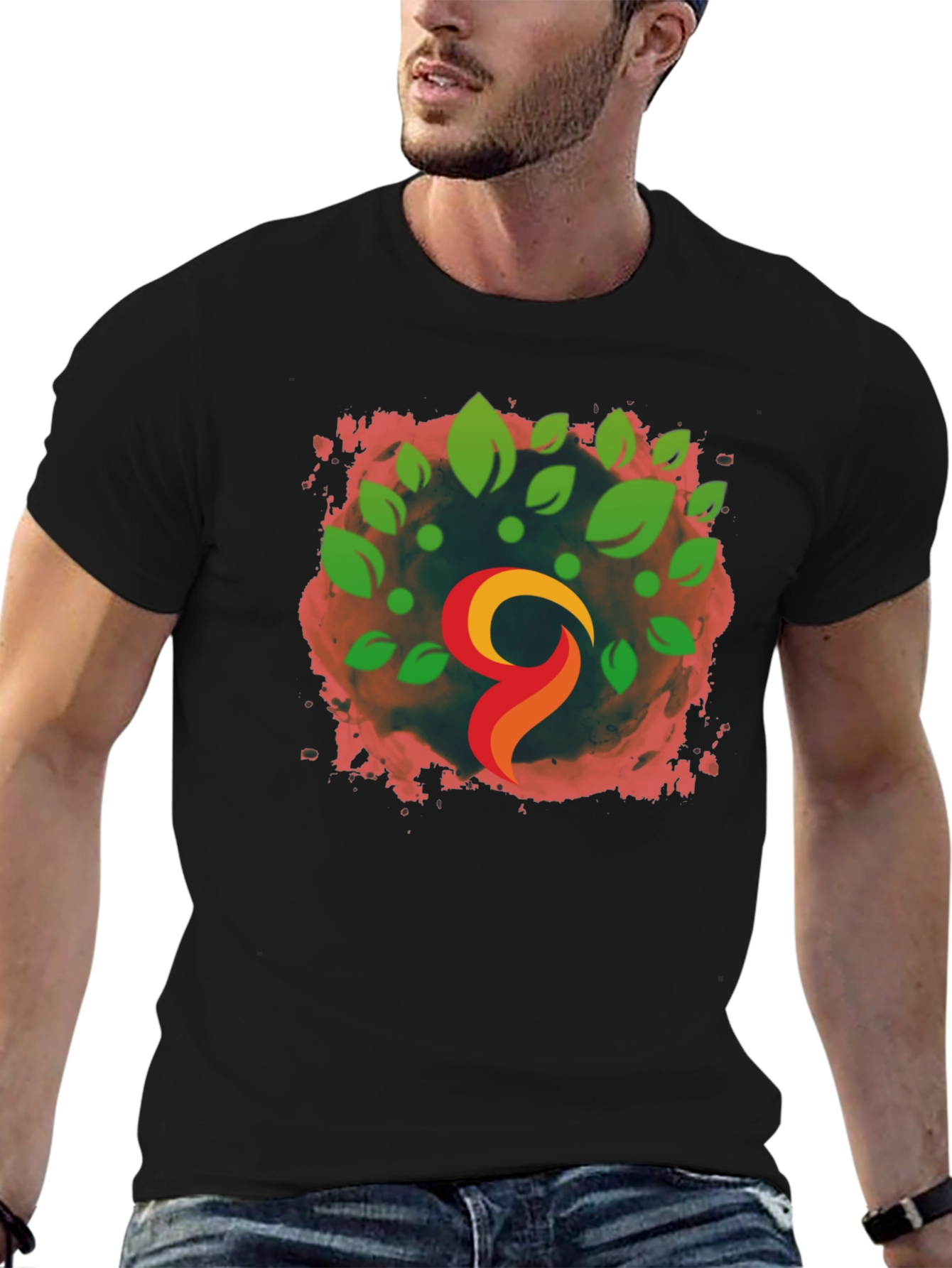 Natures Flame Black Tee - Artistic Comfort