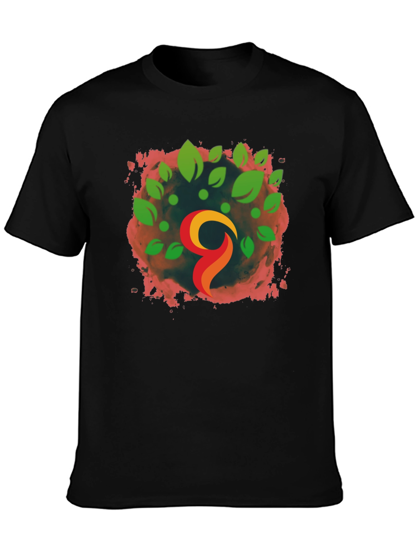 Natures Flame Black Tee - Artistic Comfort