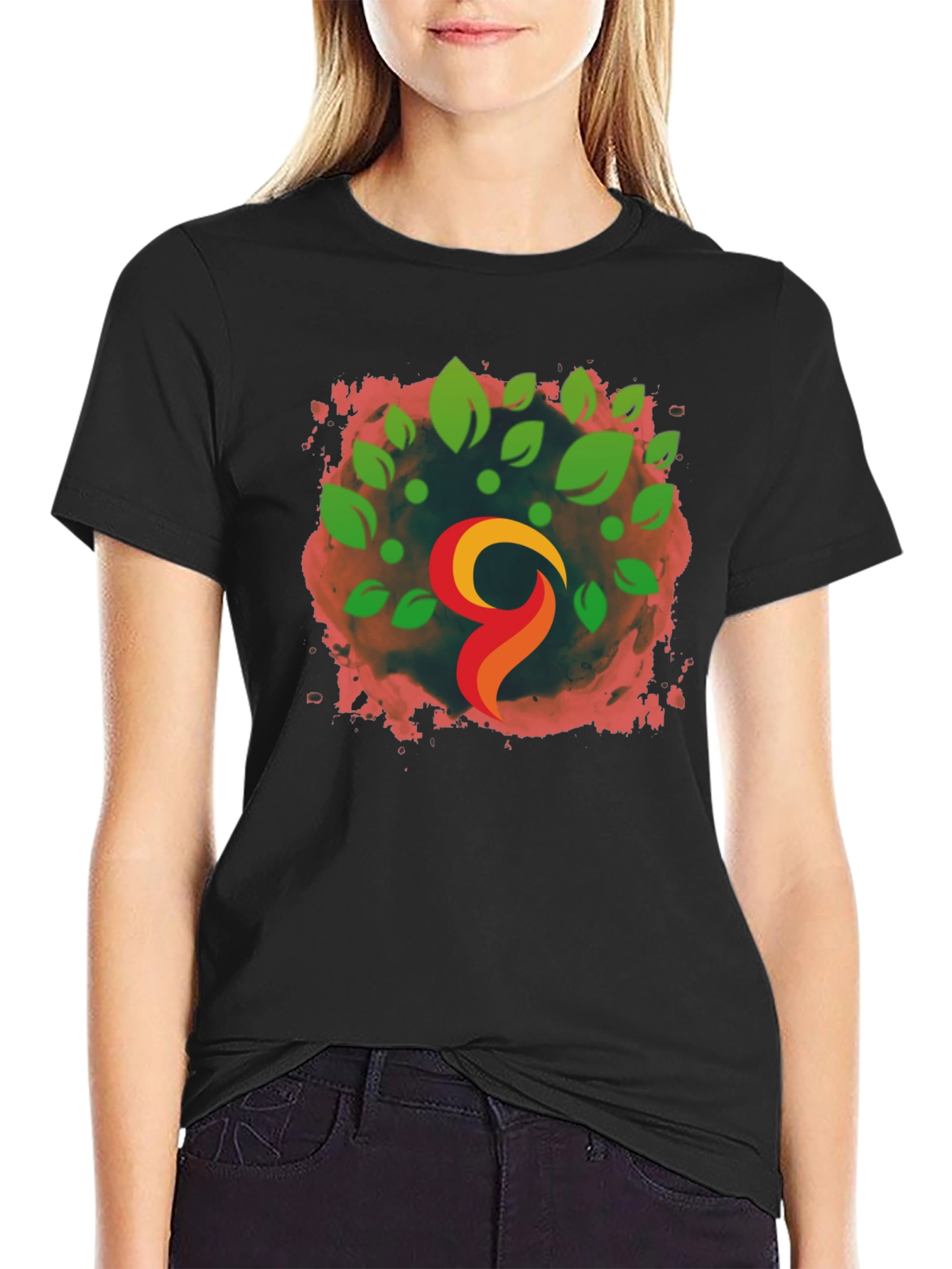 Natures Flame Black Tee - Artistic Comfort