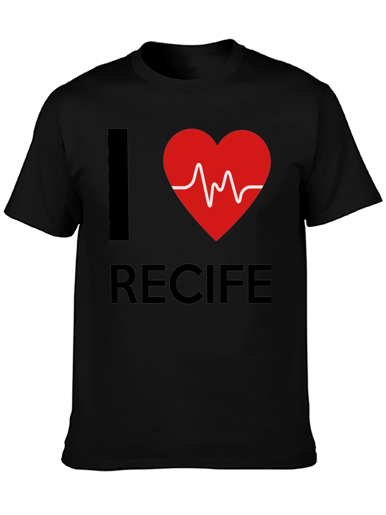 I Love Recife Heartbeat Graphic T-Shirt