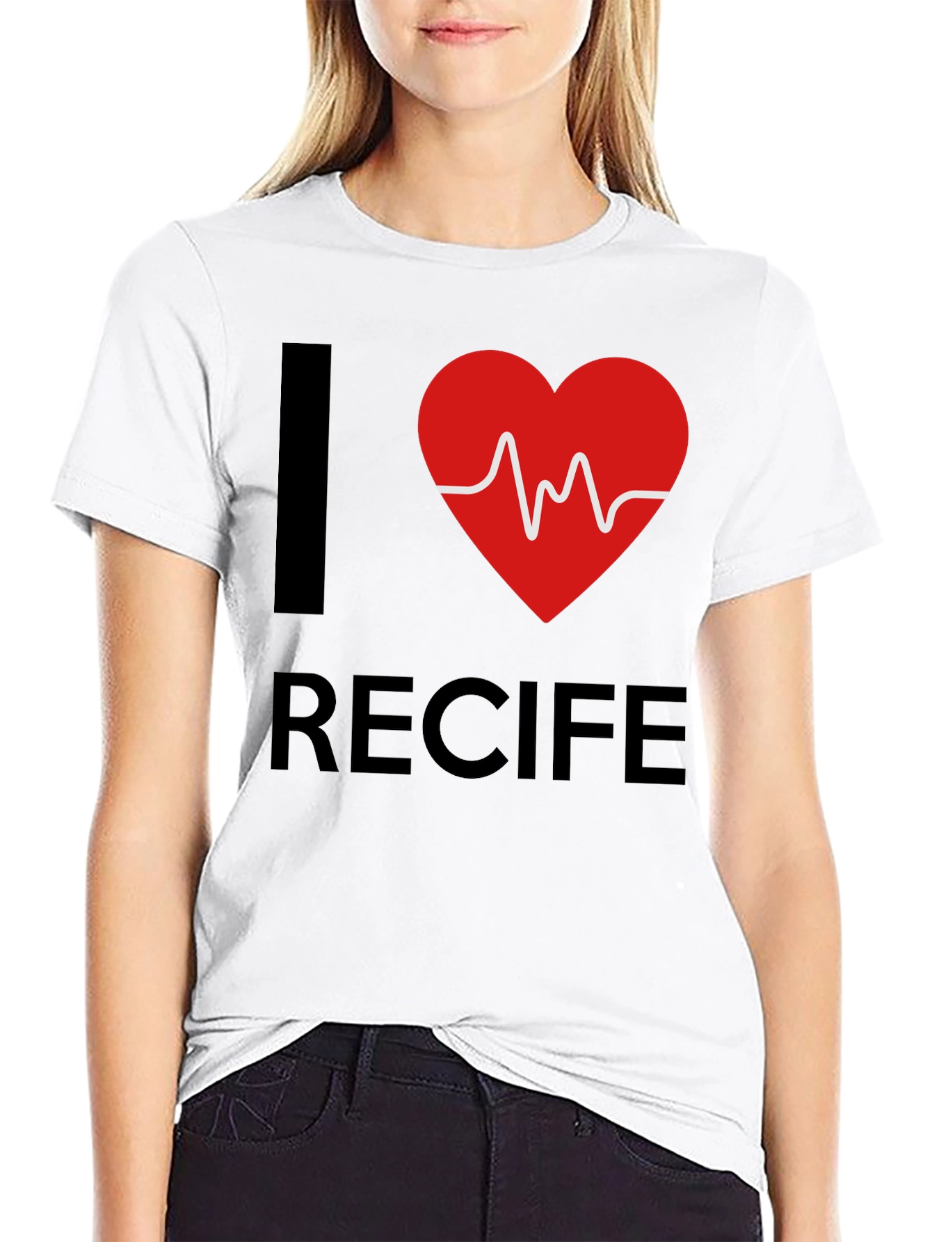 I Love Recife Heartbeat Graphic T-Shirt