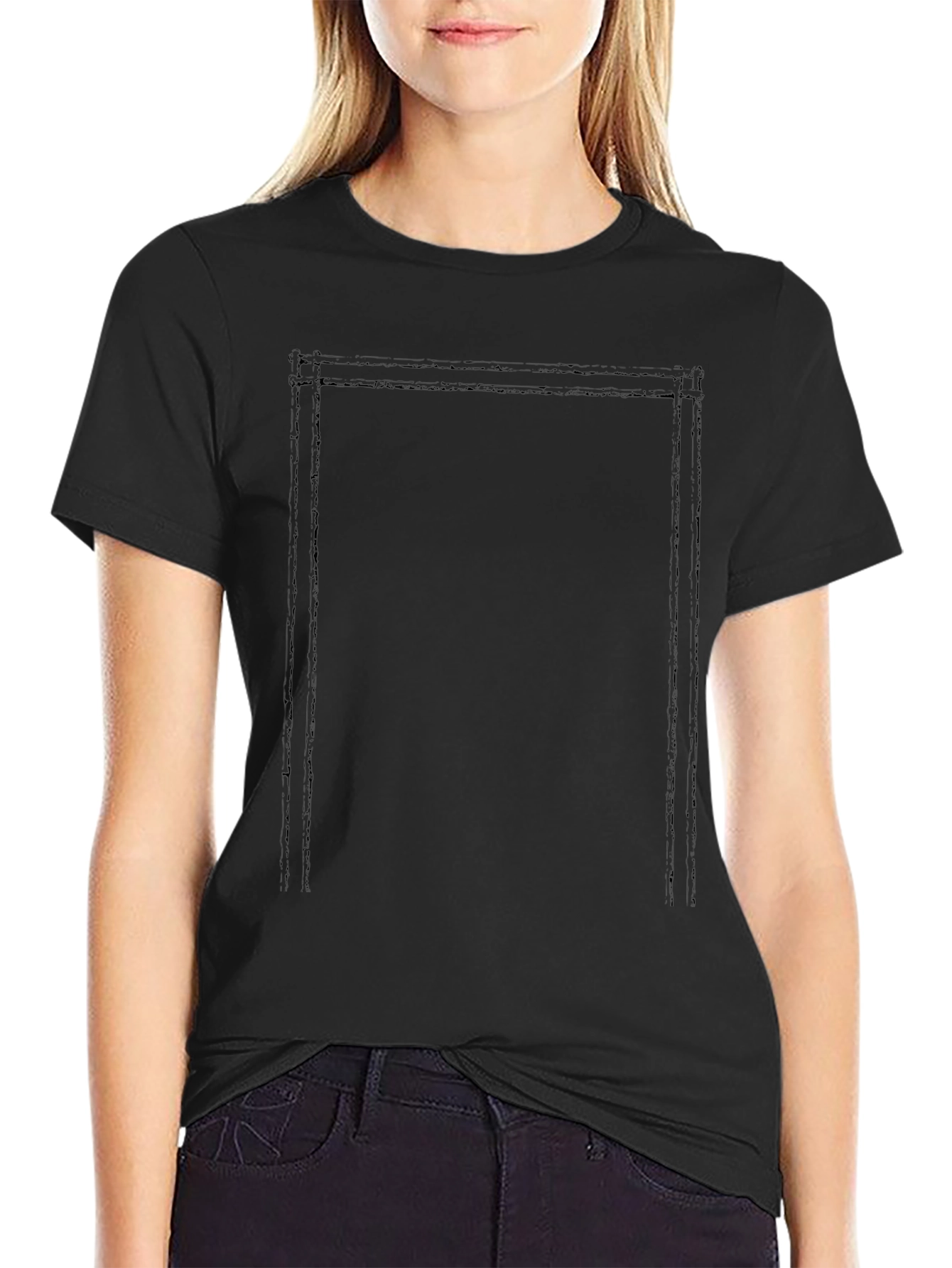Mens Graphic Border Black T-Shirt