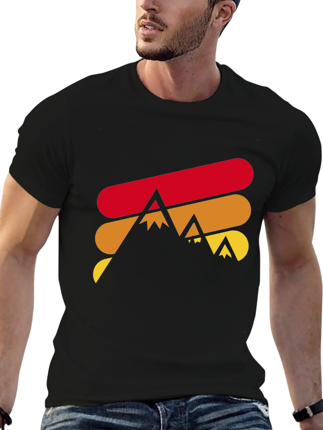 Retro Mountain Graphic Tee - Black