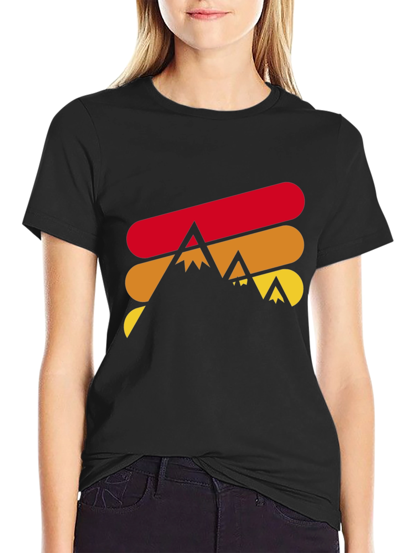 Retro Mountain Graphic Tee - Black