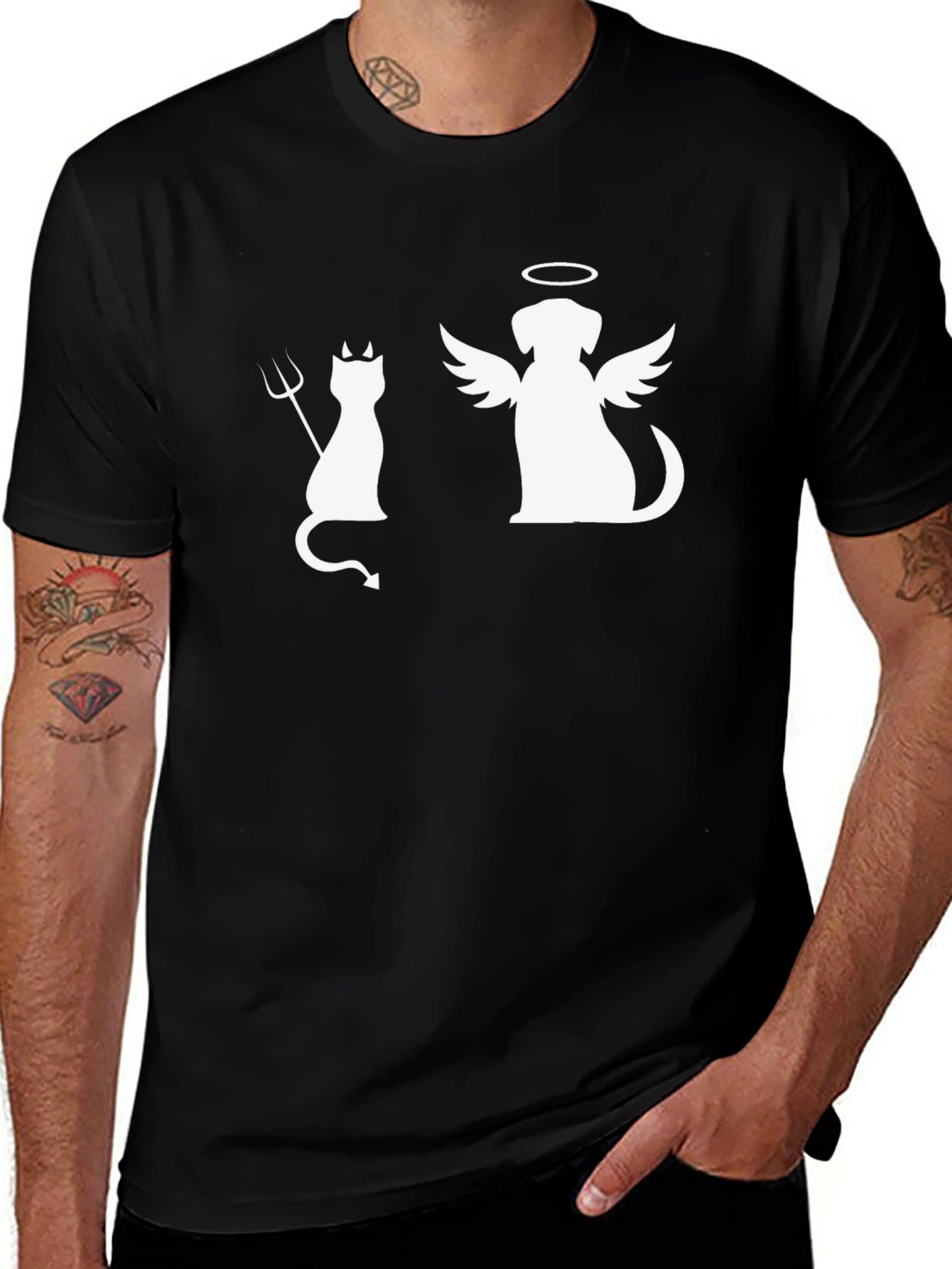 Angel Dog Devil Cat T-Shirt