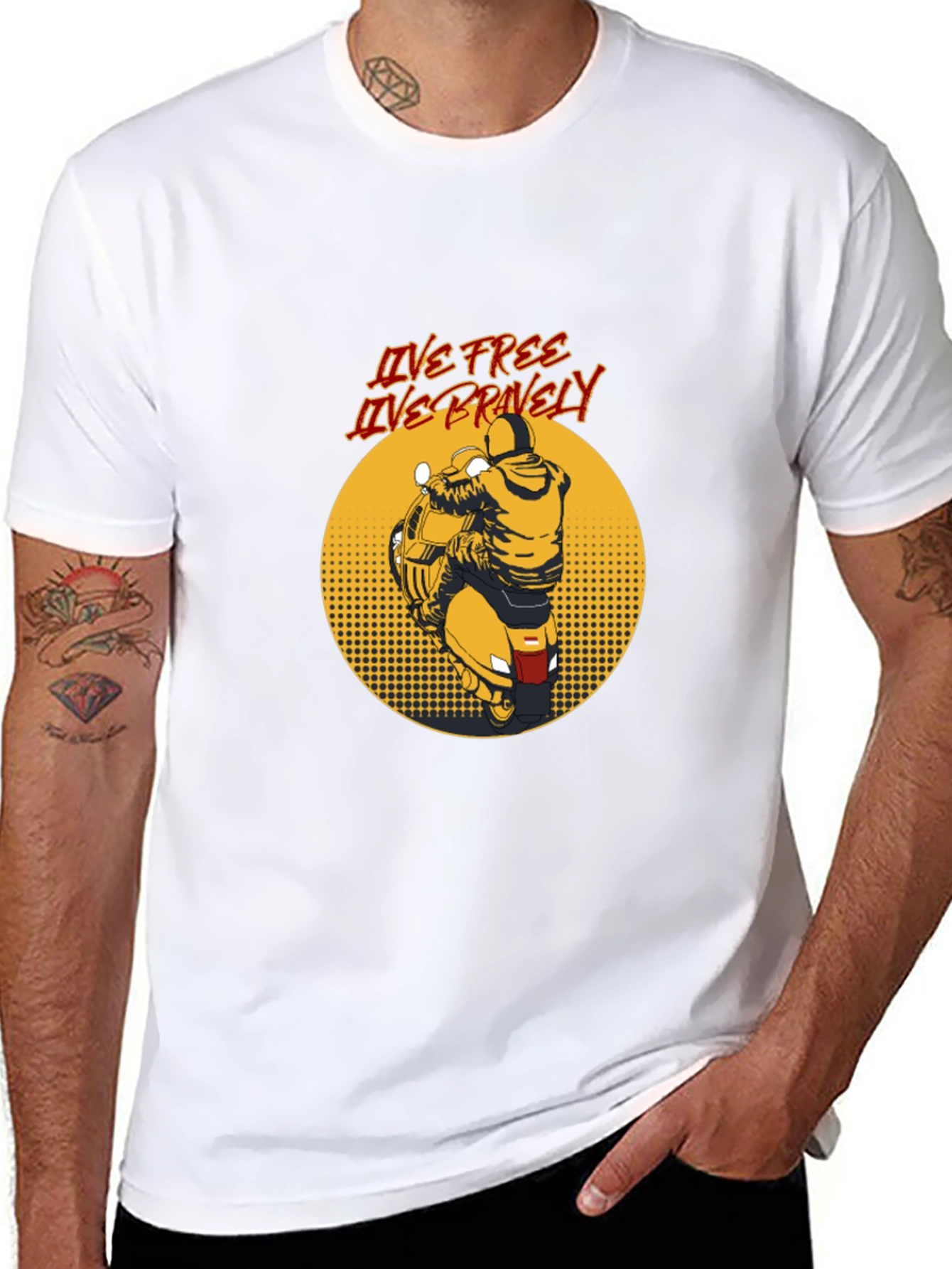 Live Free Motorcycle Graphic Tee - Black