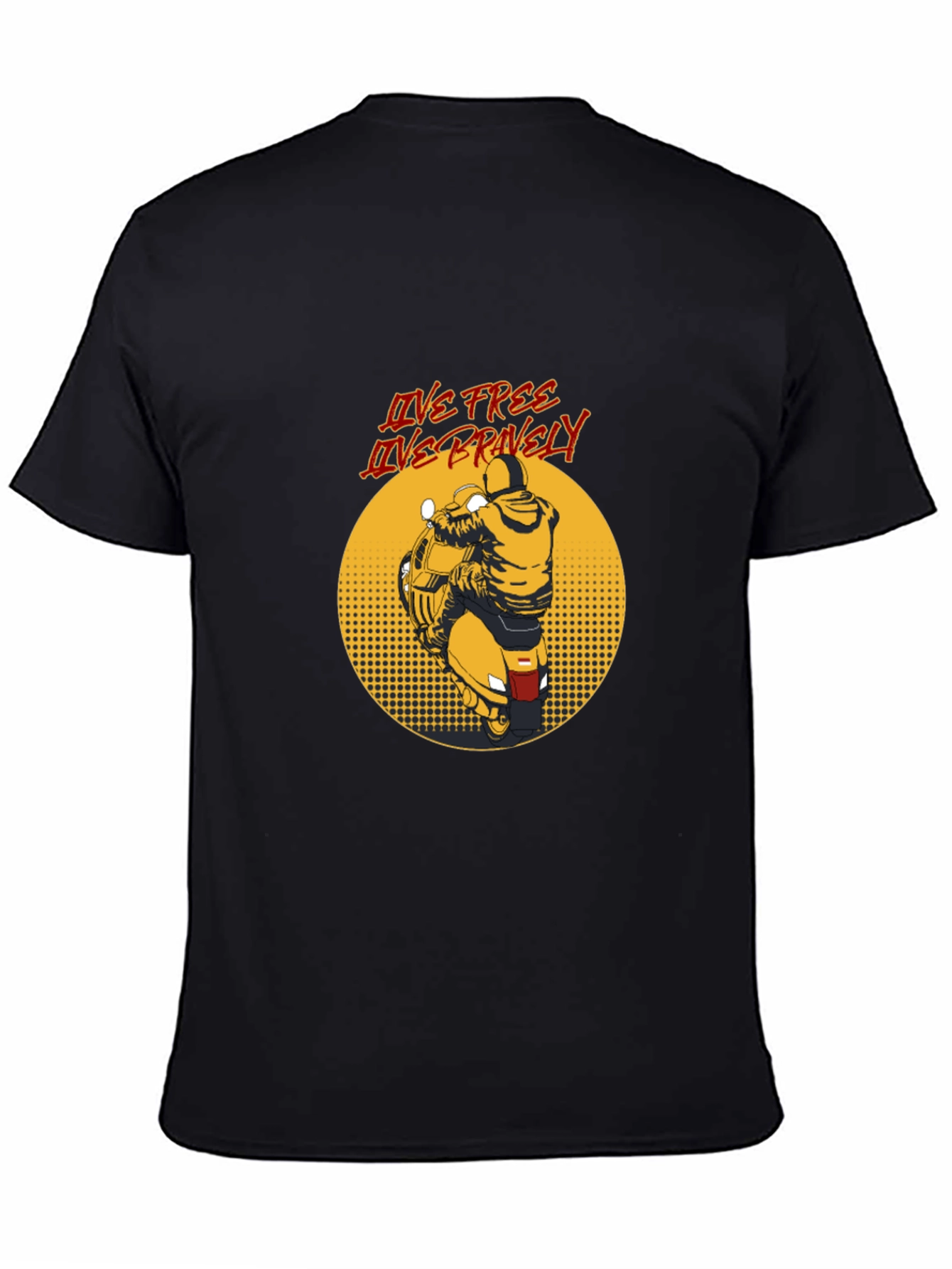 Live Free Motorcycle Graphic Tee - Black