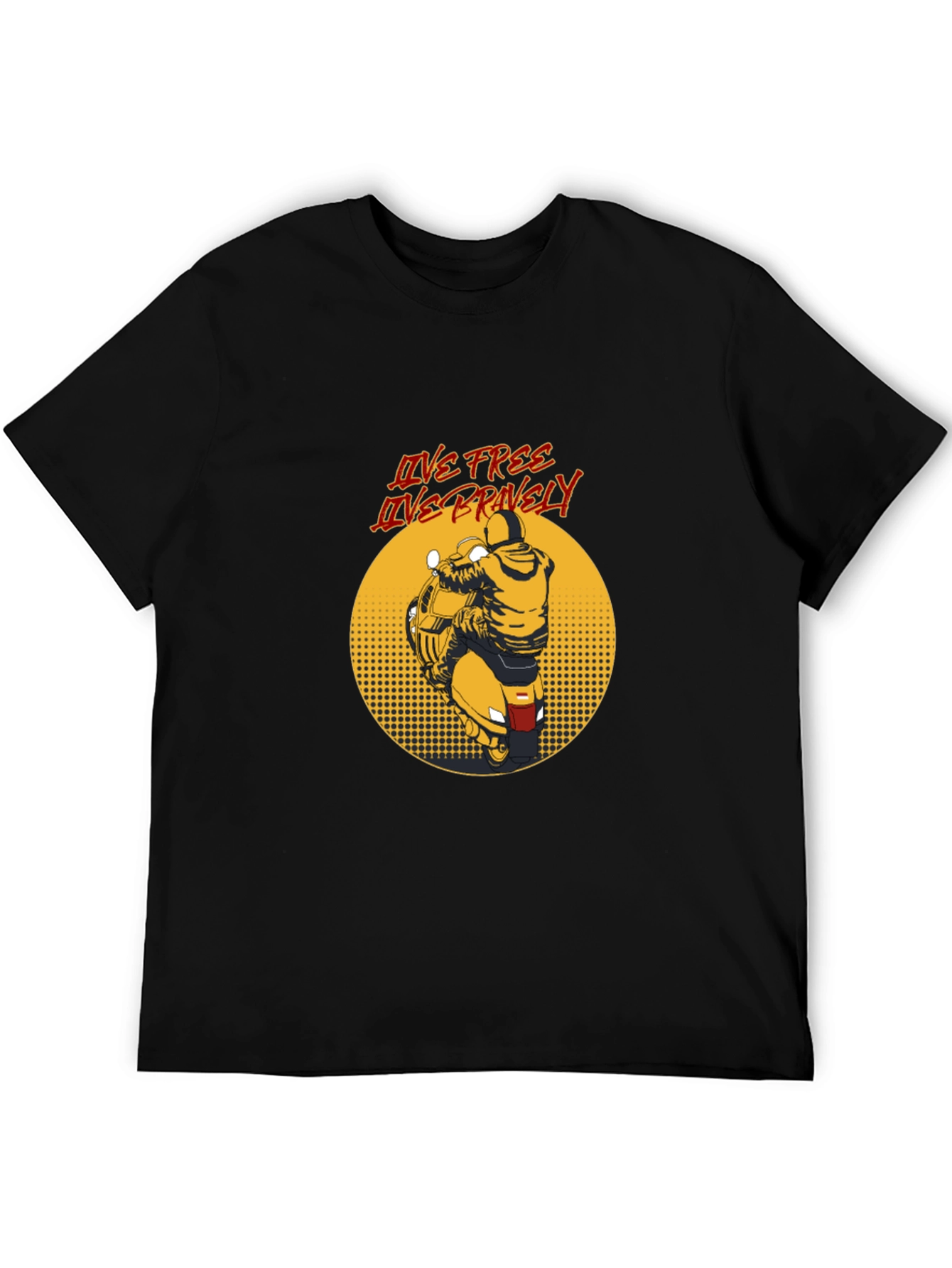 Live Free Motorcycle Graphic Tee - Black
