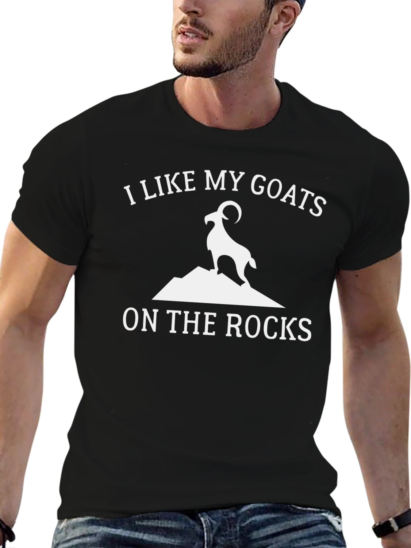 Goat on the Rocks Graphic Tee - Black