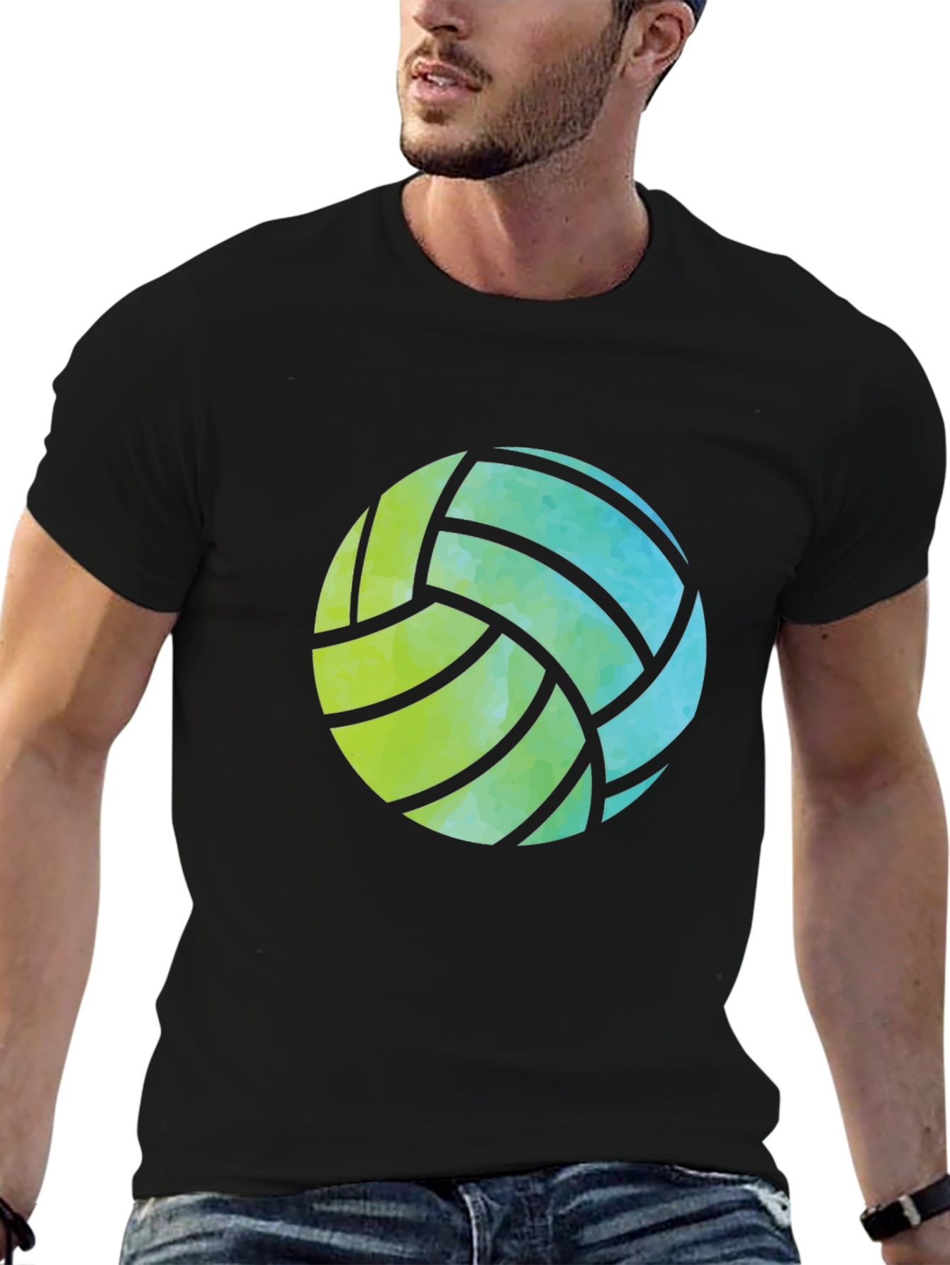 Volleyball Graphic Tee - Black Casual Shirt