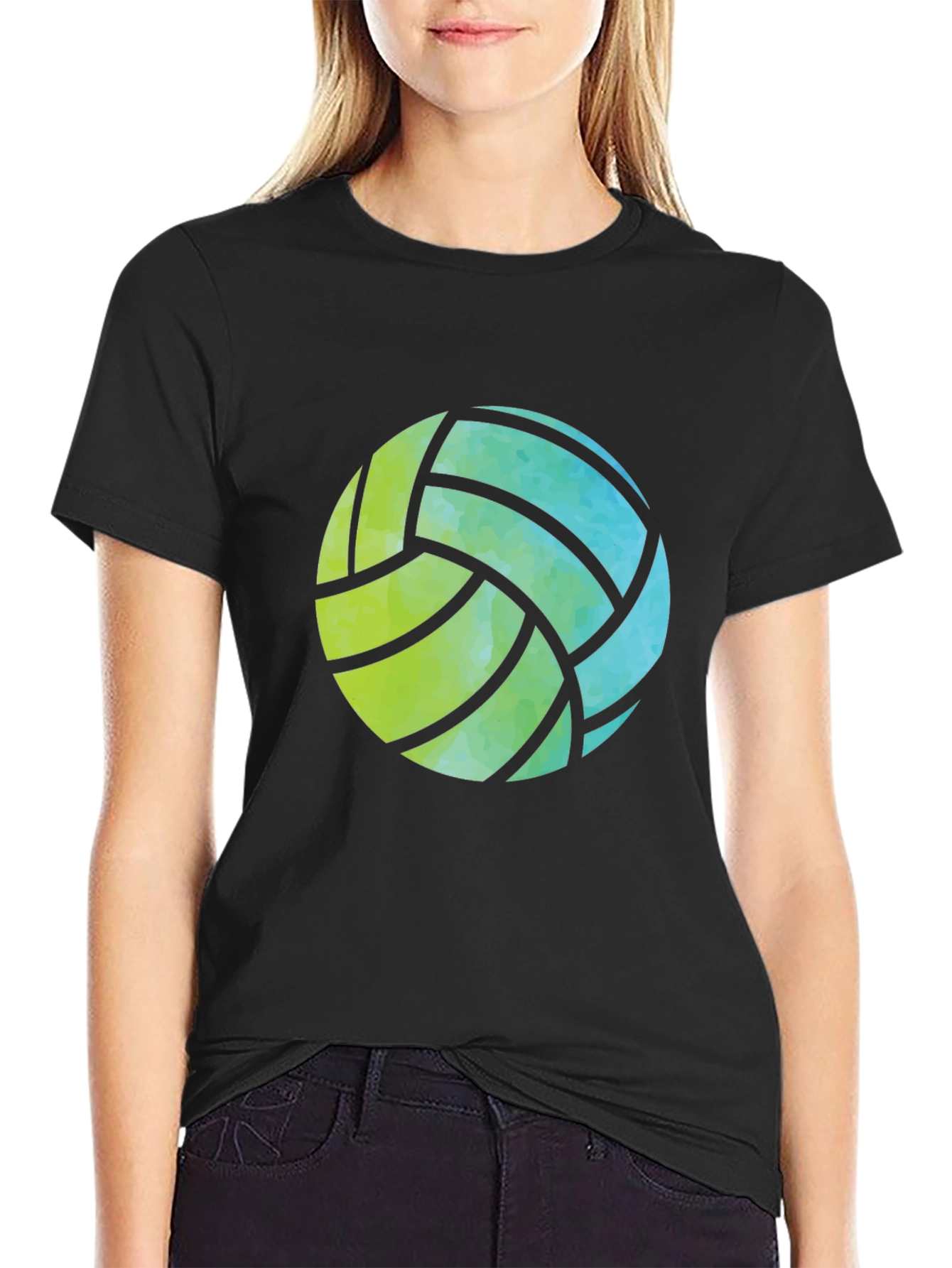 Volleyball Graphic Tee - Black Casual Shirt