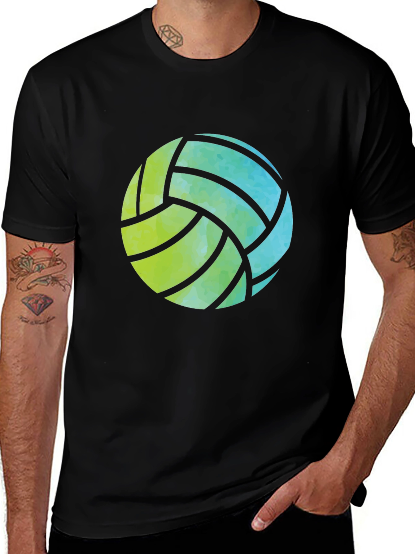 Volleyball Graphic Tee - Black Casual Shirt