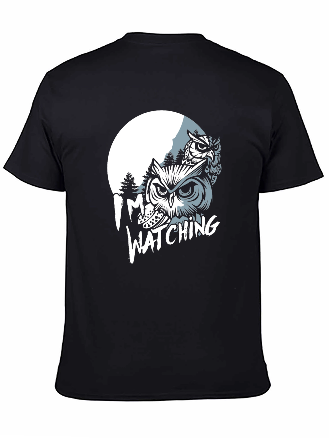 Owl Watching Graphic Print T-Shirt