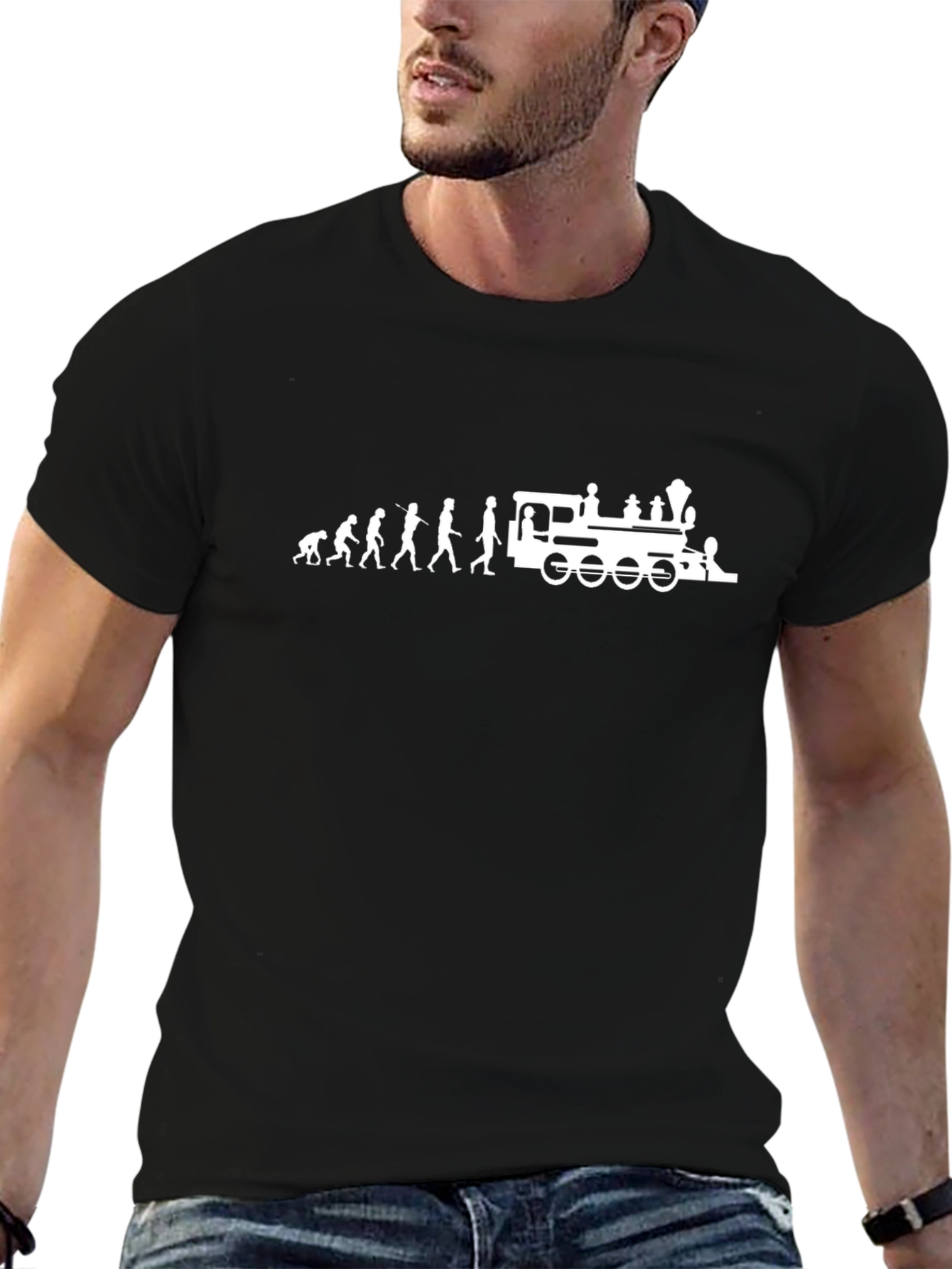 Evolution to Train Graphic Tee - Black Cotton
