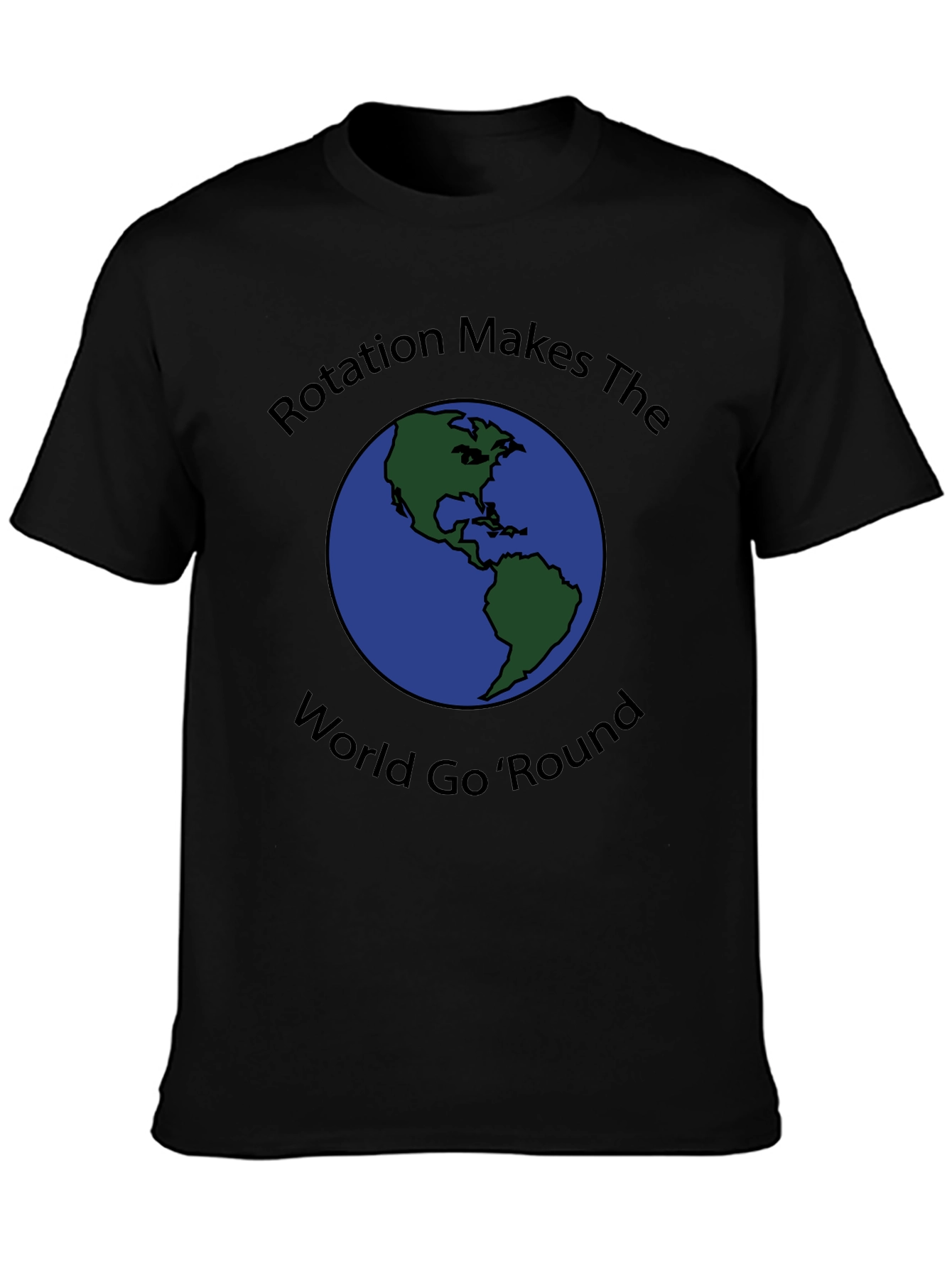 Rotation Makes the World Go Round Black T-Shirt