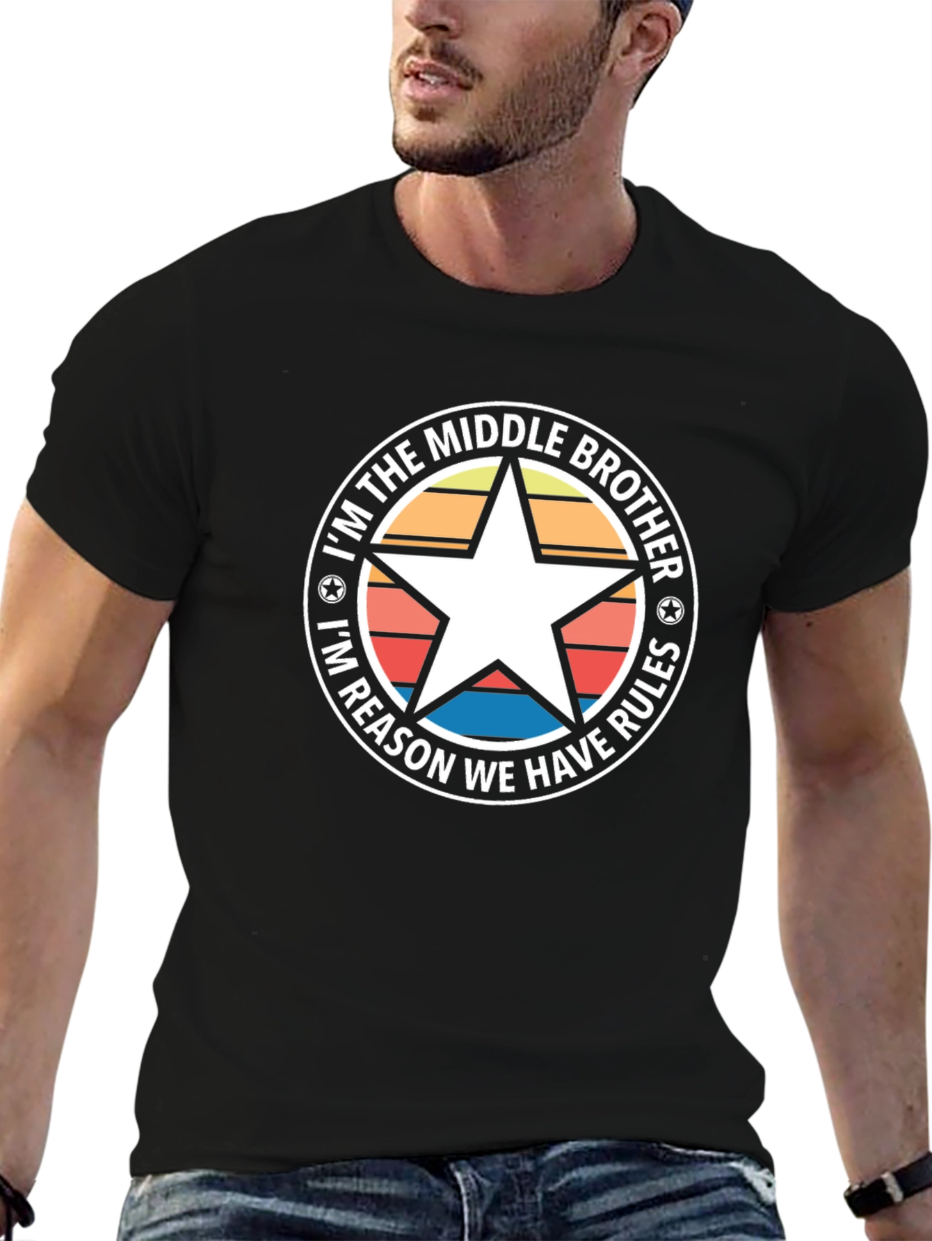 Middle Brother Rules T-Shirt - Cool Novelty Tee