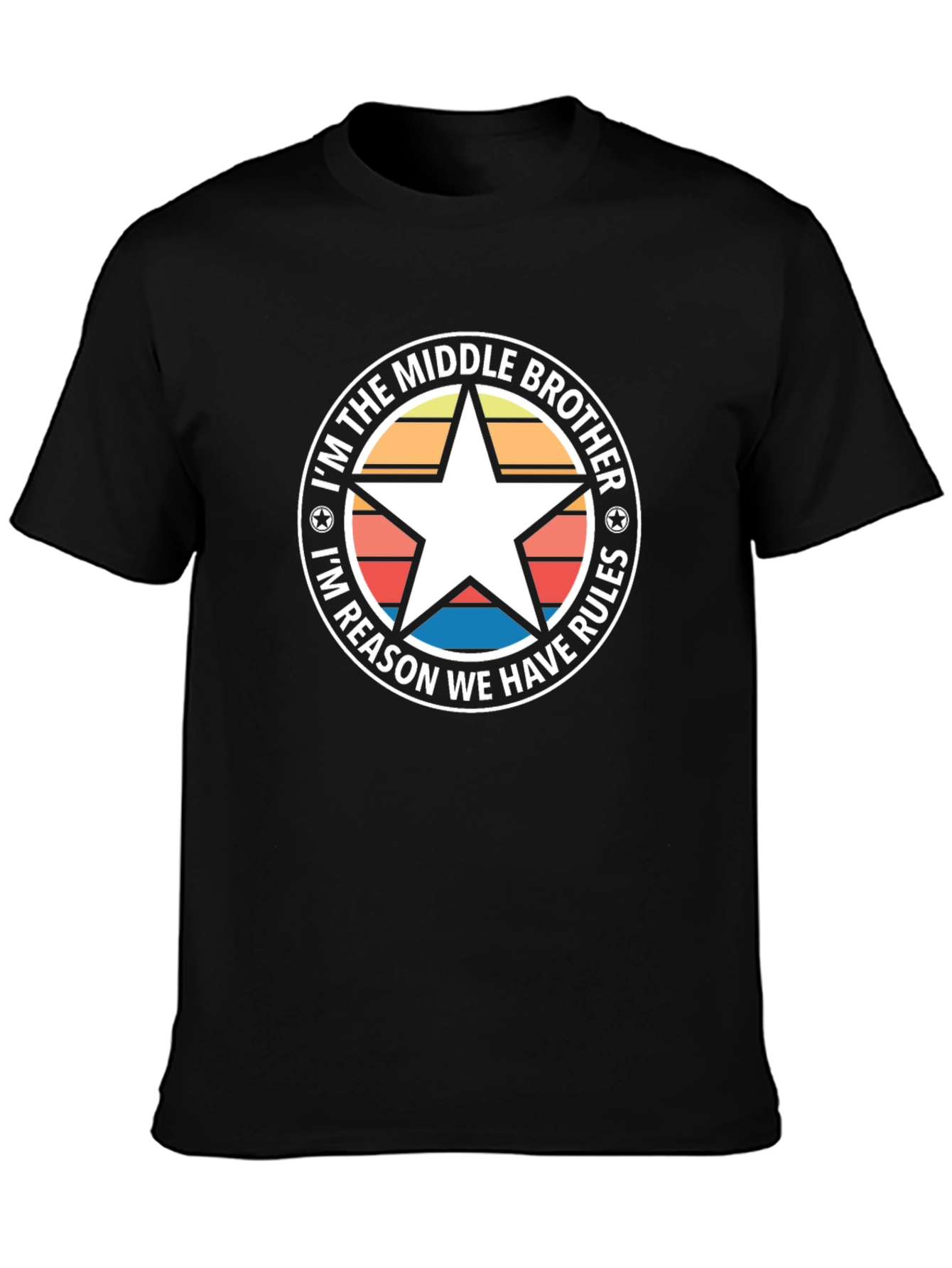 Middle Brother Rules T-Shirt - Cool Novelty Tee
