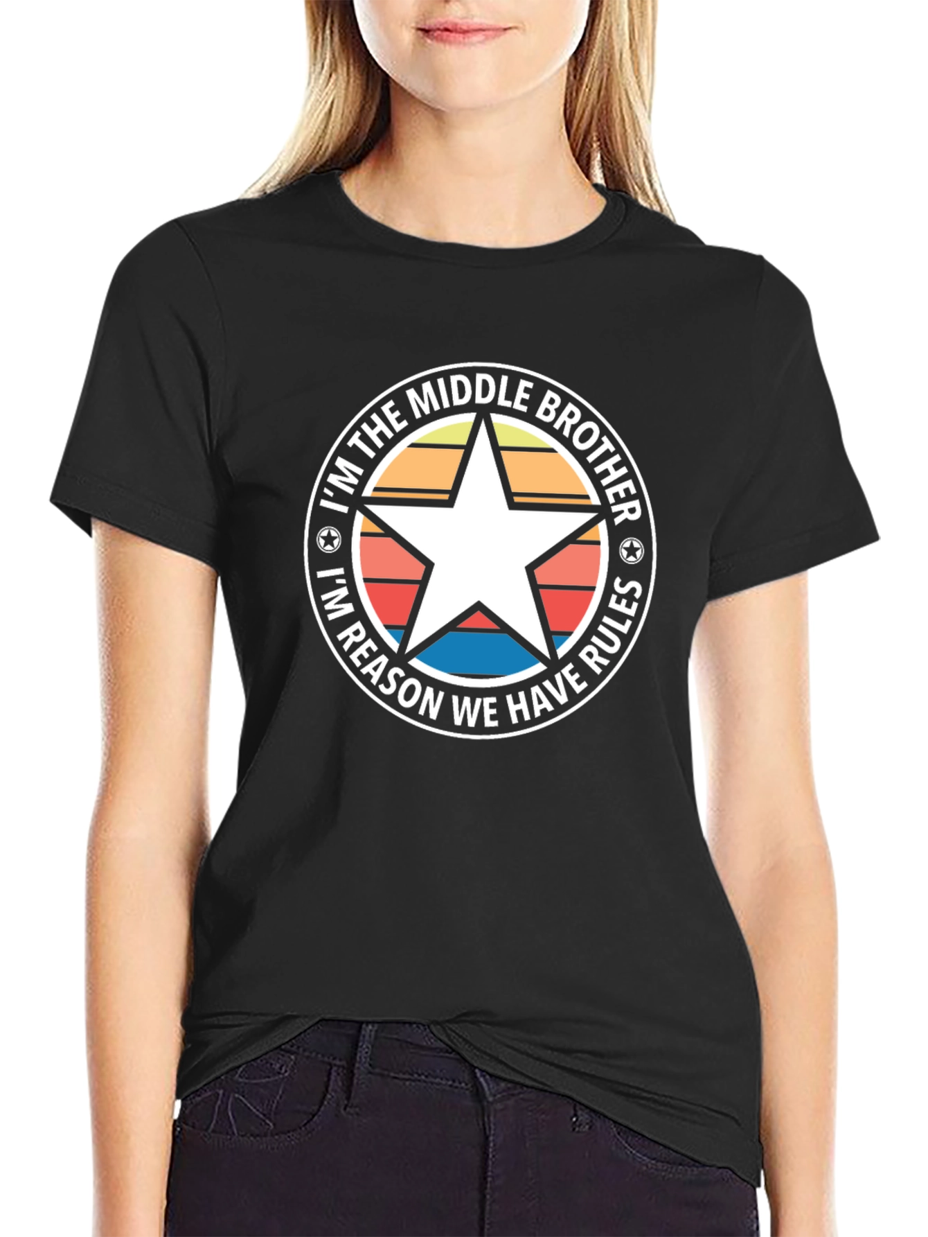 Middle Brother Rules T-Shirt - Cool Novelty Tee