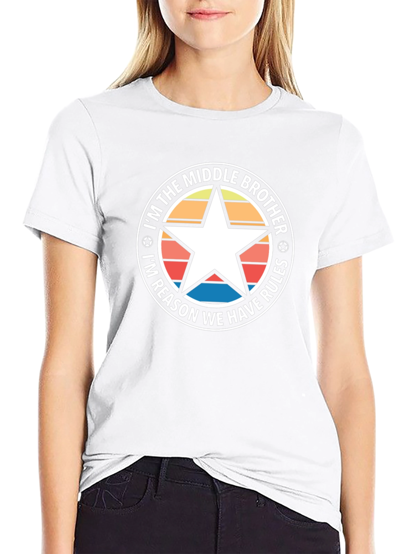 Middle Brother Rules T-Shirt - Cool Novelty Tee