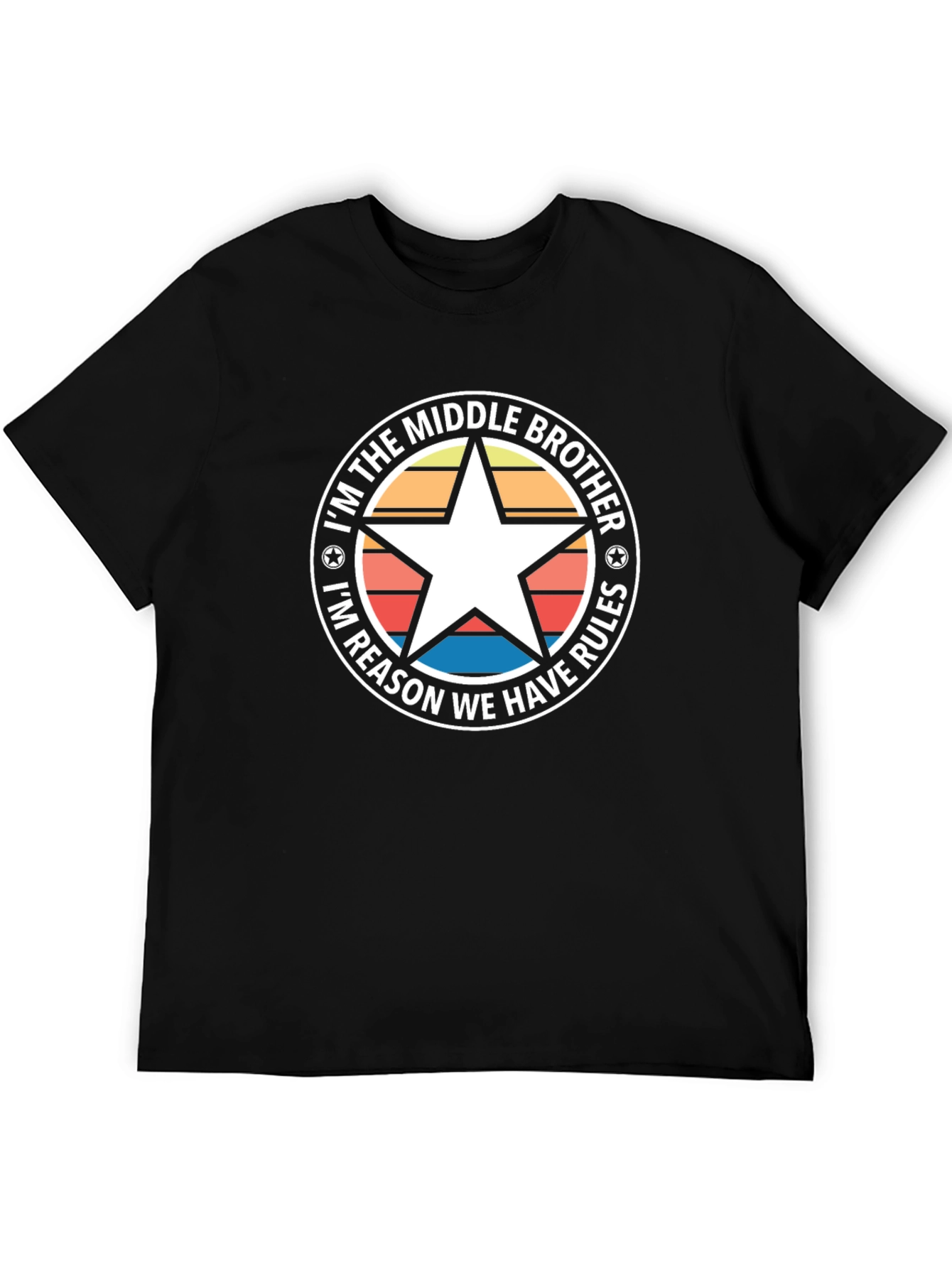 Middle Brother Rules T-Shirt - Cool Novelty Tee