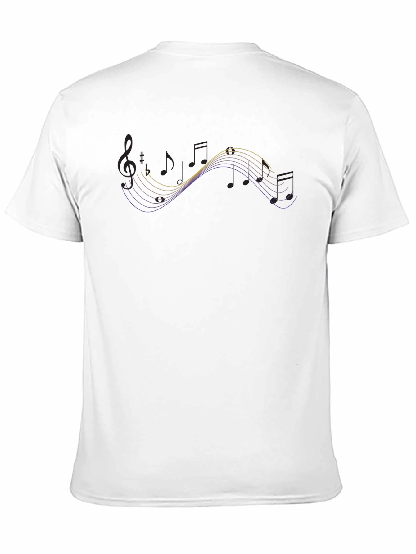 Musical Note Wave Black T-Shirt
