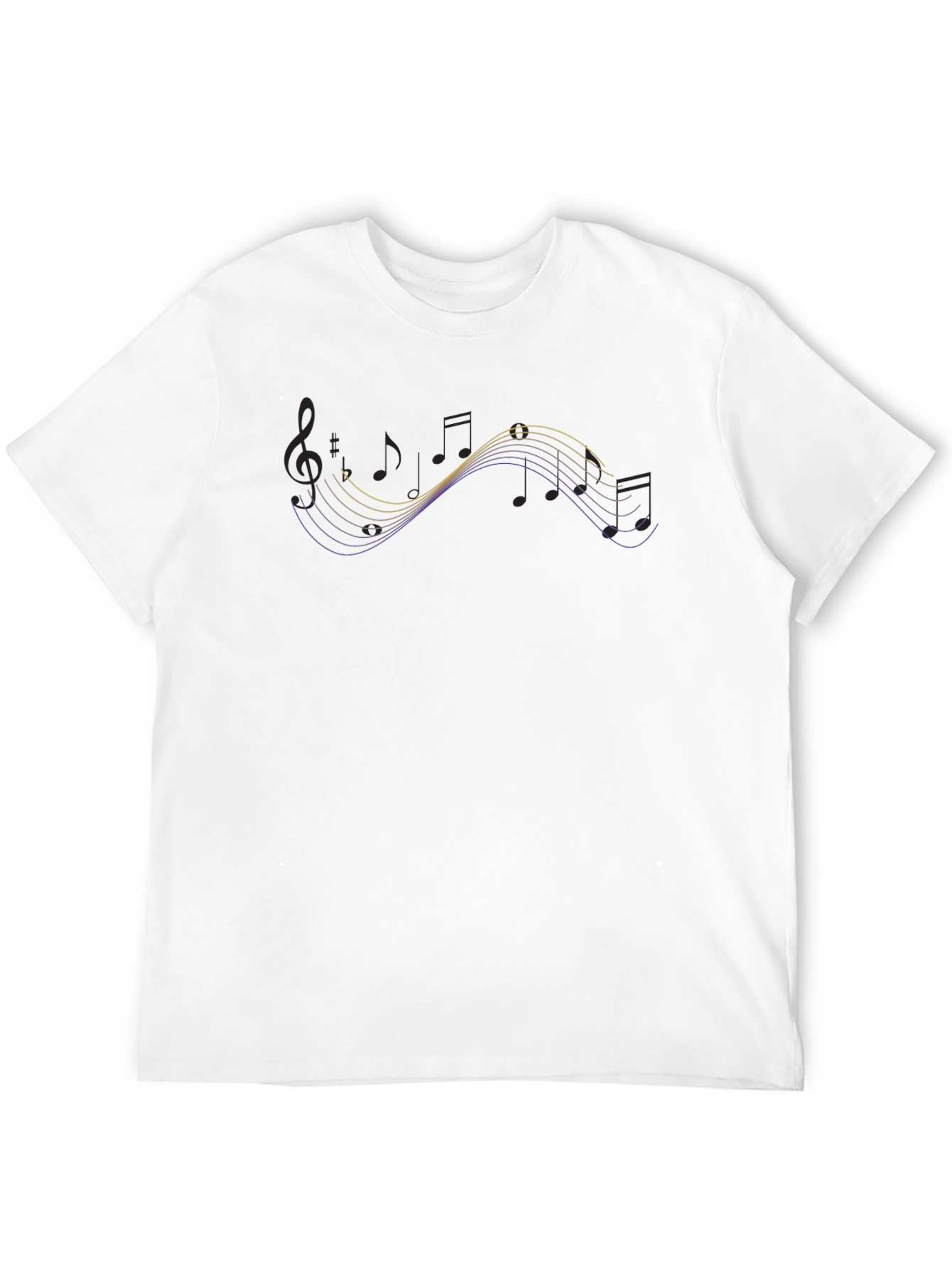 Musical Note Wave Black T-Shirt