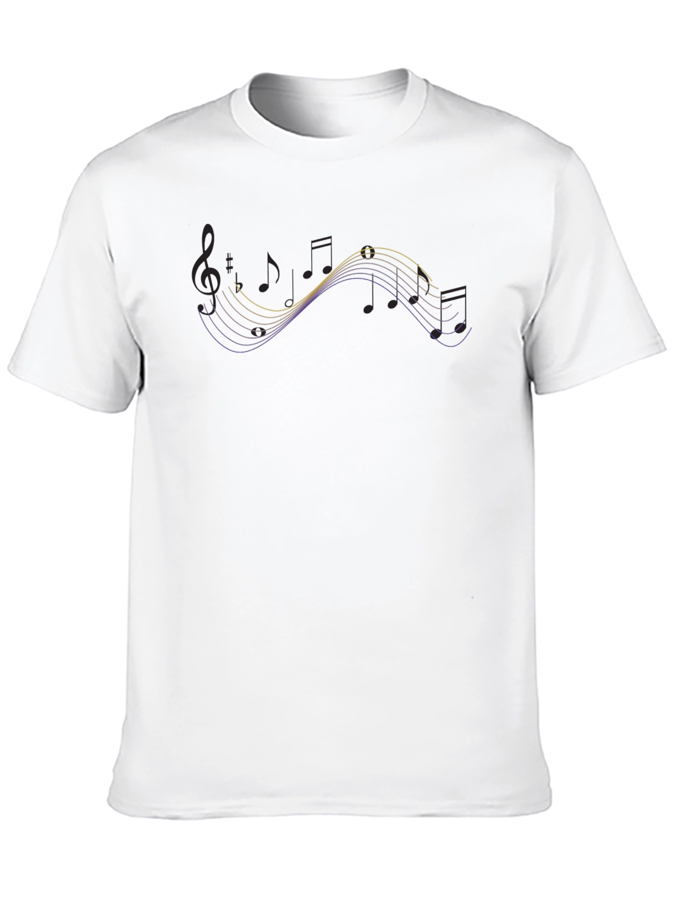 Musical Note Wave Black T-Shirt