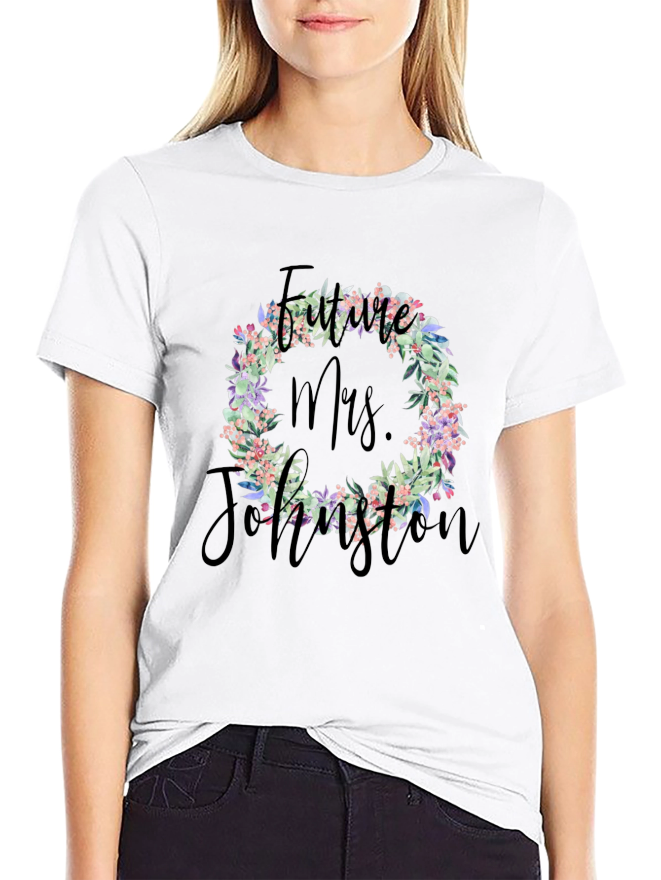 Future Mrs. Floral Wreath T-Shirt