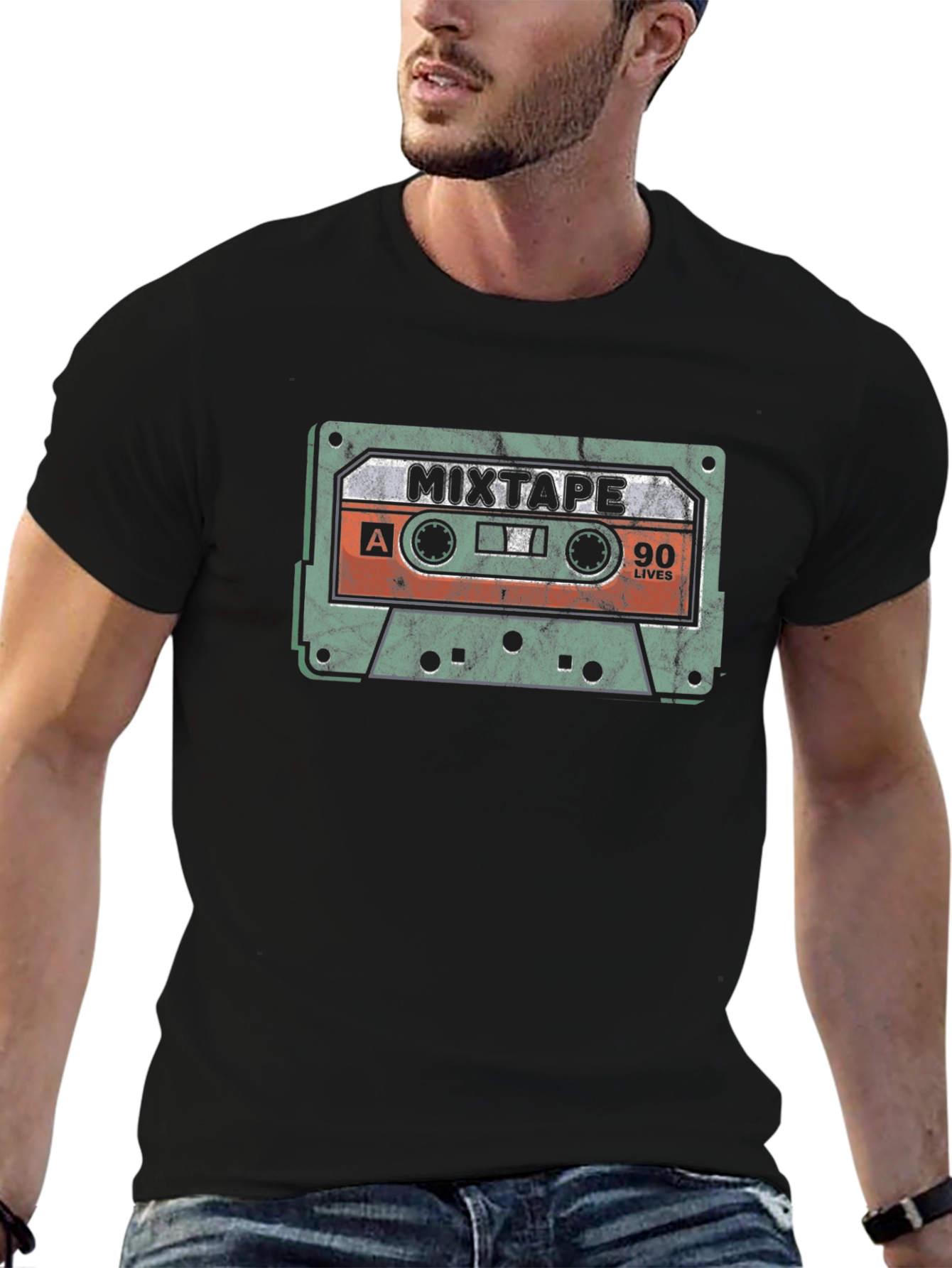 Retro Mixtape Graphic T-Shirt - 90s Nostalgia