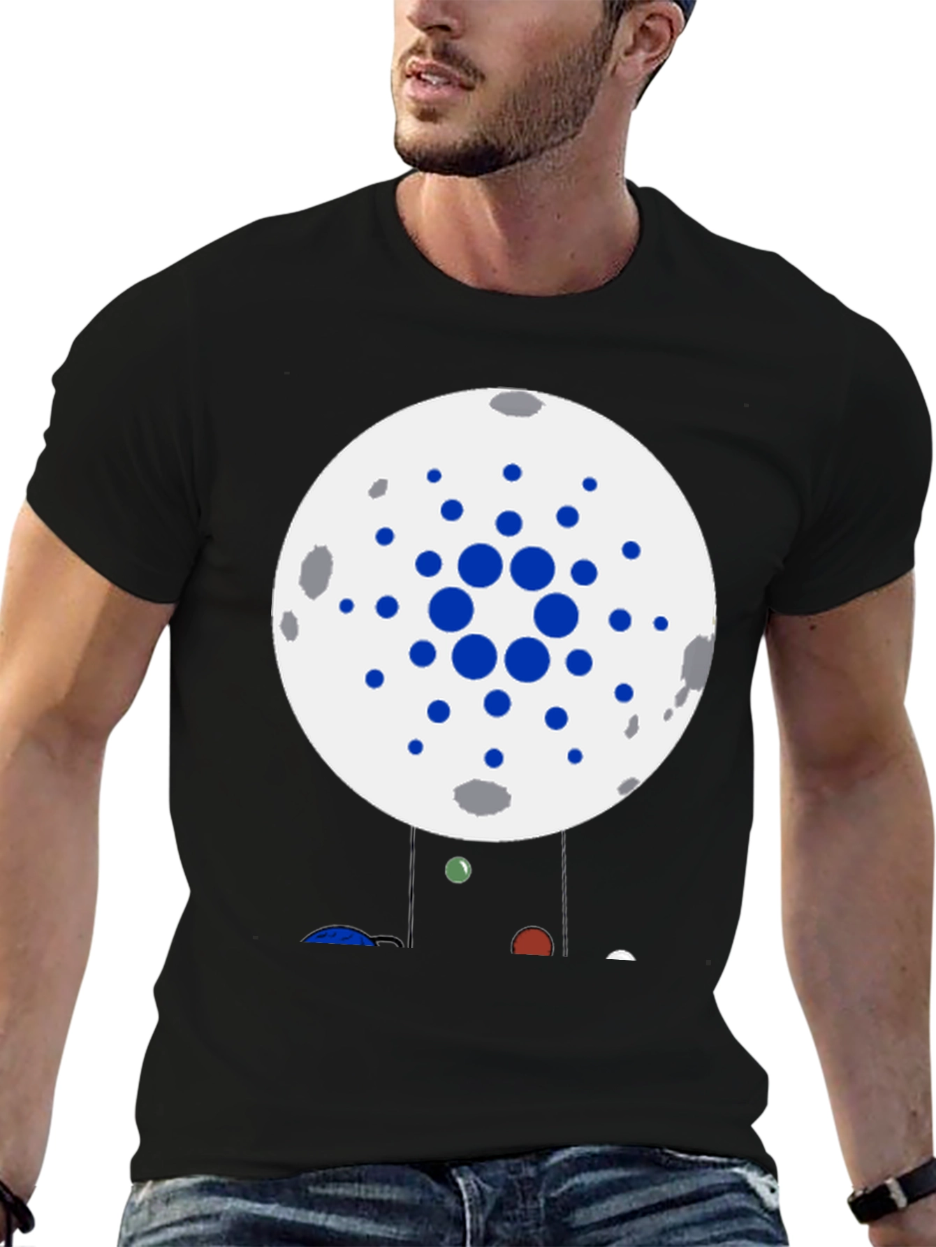 Cardano Moon T-Shirt Crypto ADA Black Cotton Tee