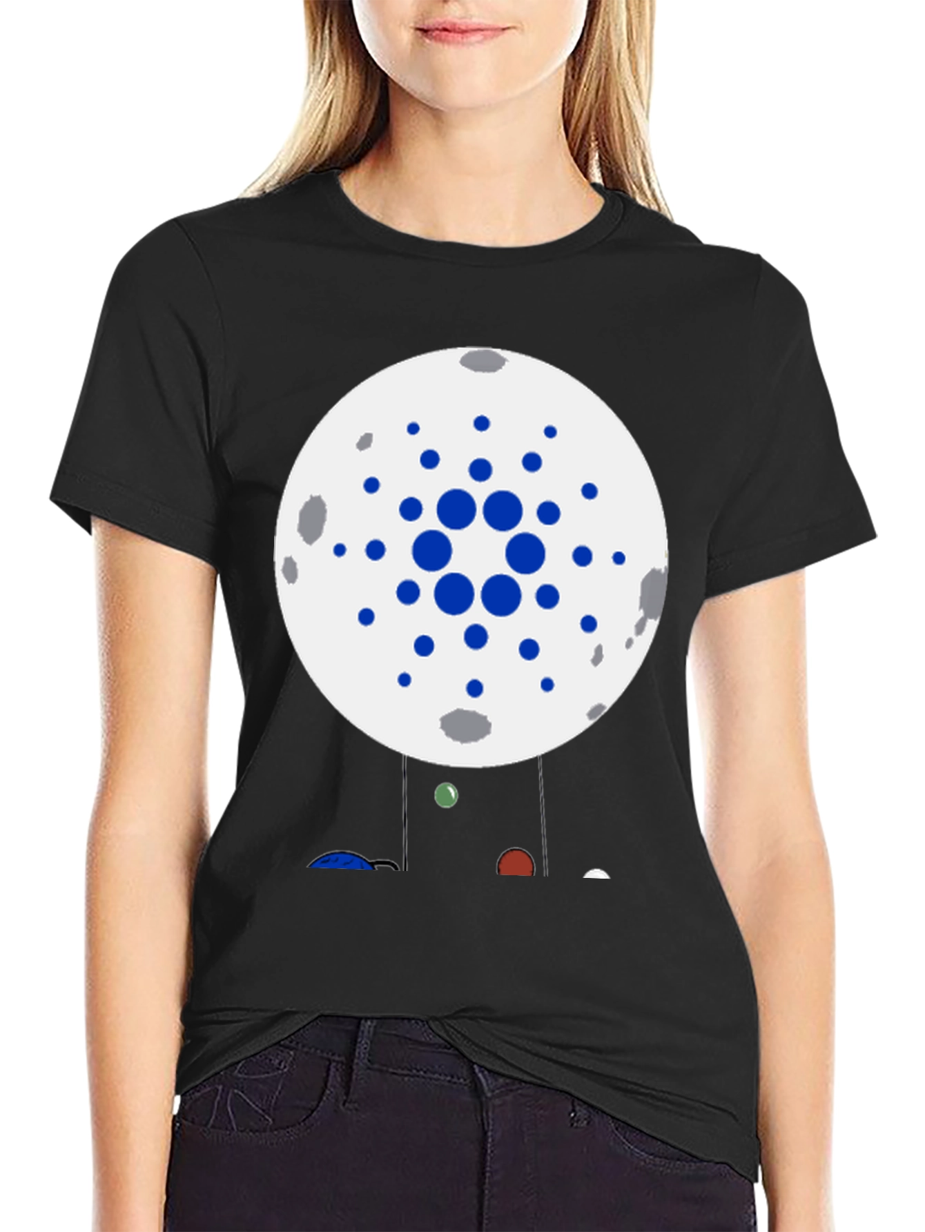 Cardano Moon T-Shirt Crypto ADA Black Cotton Tee