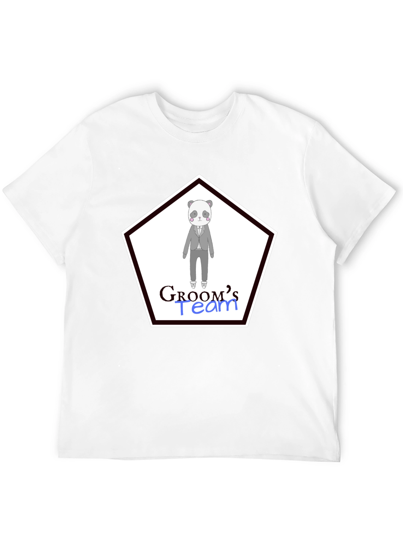 Grooms Team Panda Bear Wedding T-Shirt