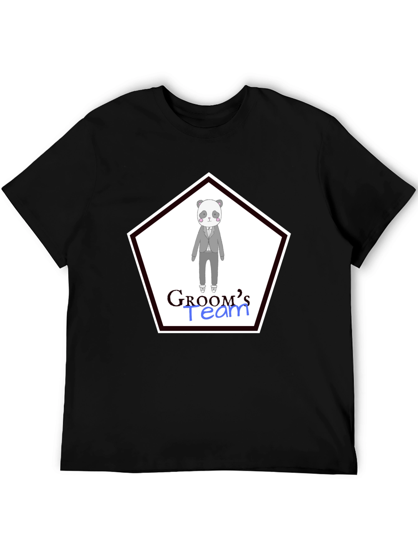 Grooms Team Panda Bear Wedding T-Shirt