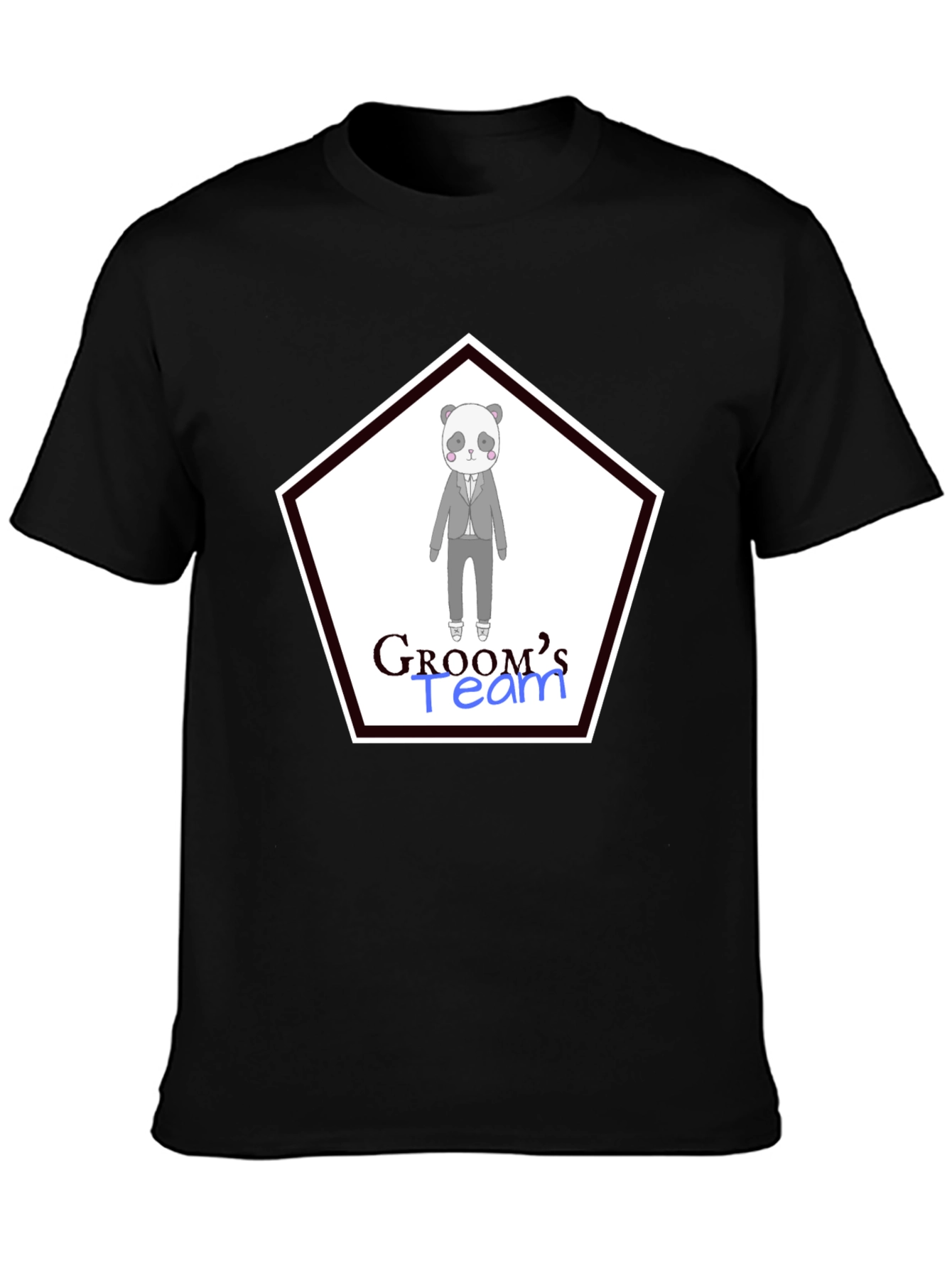 Grooms Team Panda Bear Wedding T-Shirt