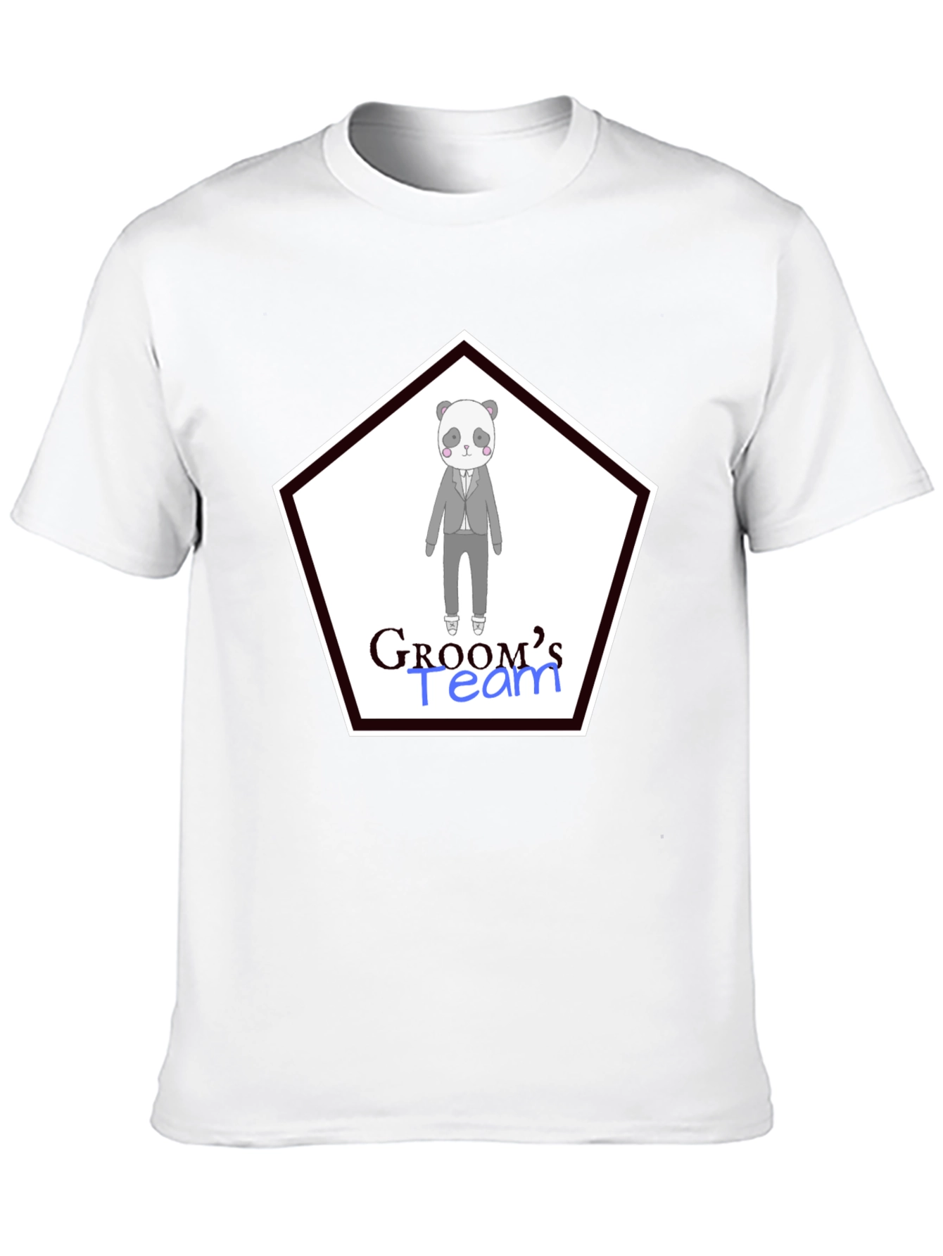 Grooms Team Panda Bear Wedding T-Shirt