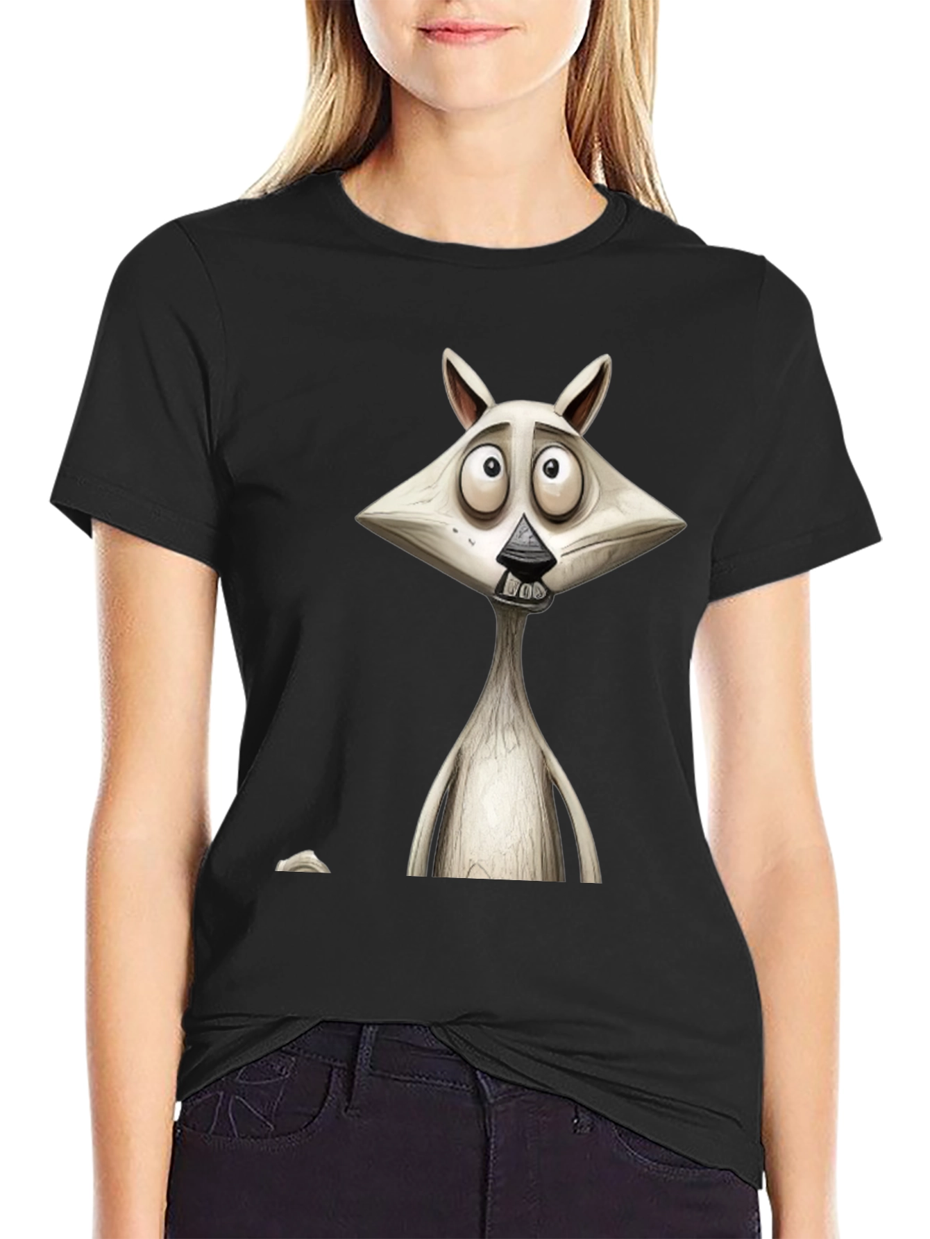 Cartoon Character Graphic Print Mens Black T-Shirt